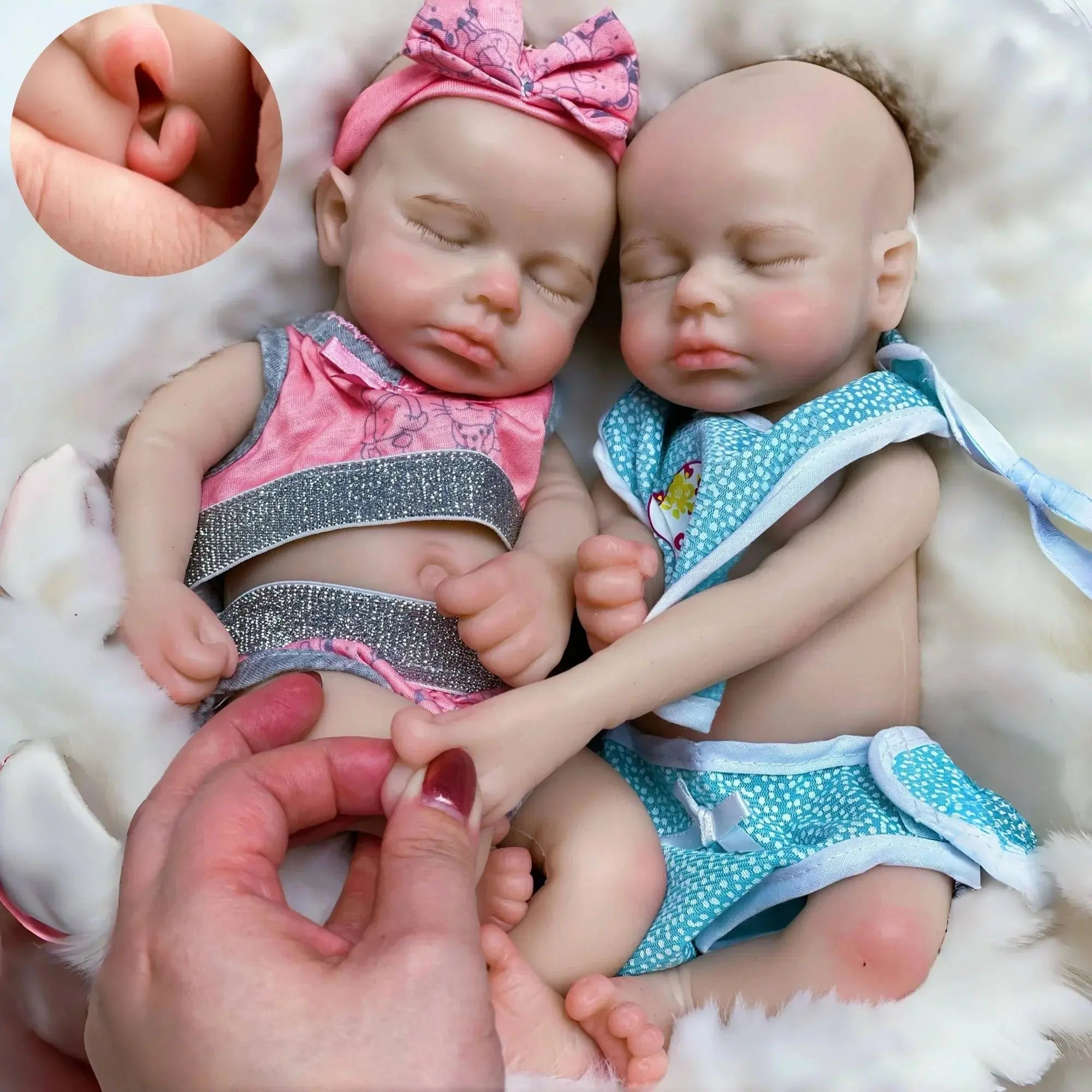 Image of Reborn Baby Dolls 13Inchopen Mouth Loulou Bebe Girl And Boy Reborn
