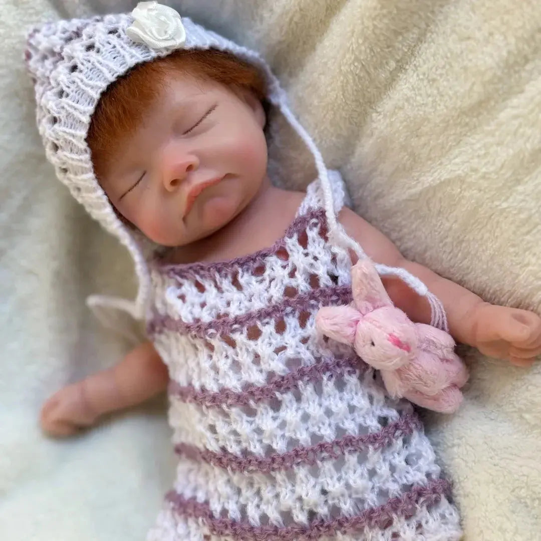 Image of Reborn Baby Dolls 26Cm Close Eyes Bebe Reborn De Silicona Girl Doll