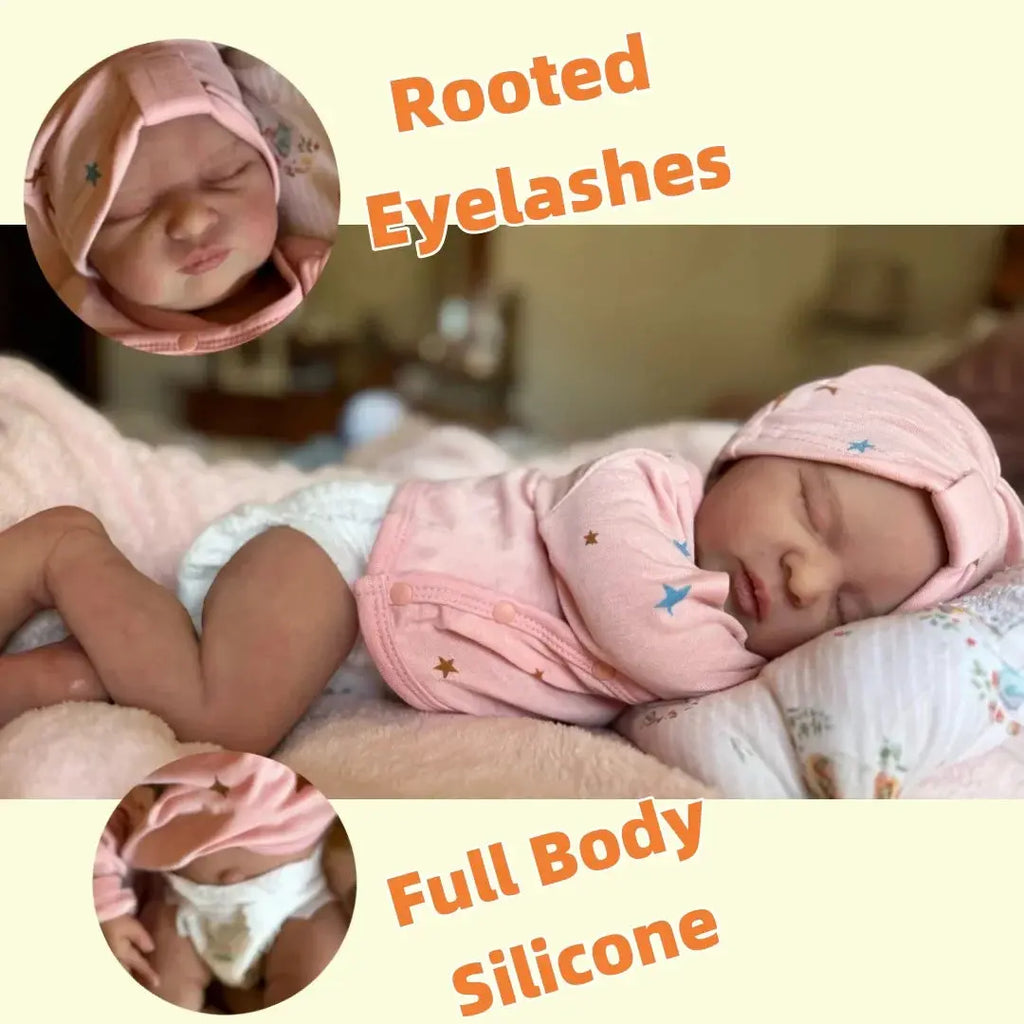 Image of Reborn Baby Dolls 18Inch Washable Laura Solid Silicone Bebe Reborn