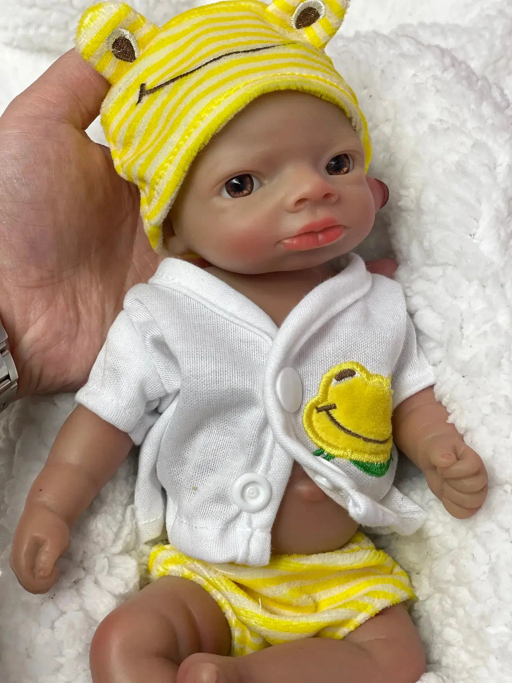 Image of Reborn Baby Dolls 26Cm Dark Skin Lanny Solid Silicone Reborn Baby