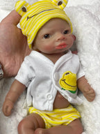 Image of Reborn Baby Dolls 26Cm Dark Skin Lanny Solid Silicone Reborn Baby