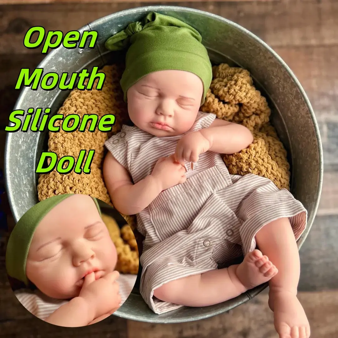 Image of Reborn Baby Dolls 45Cm Can Open Mouth Silicone Bébé Reborn Loulou
