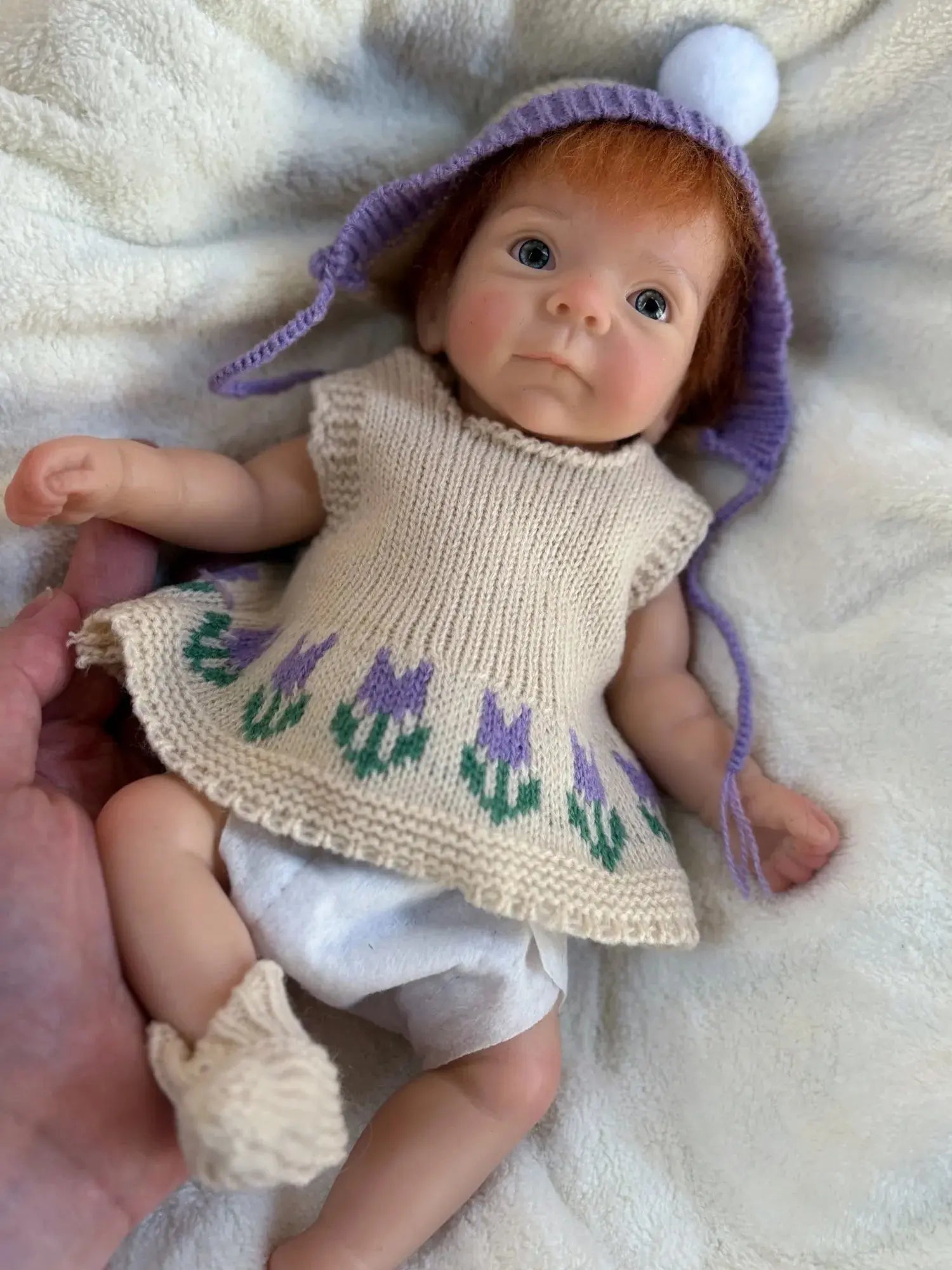 Image of Reborn Baby Dolls 1Pc 10Inch Open Mouth Girl With Hair Full Solid