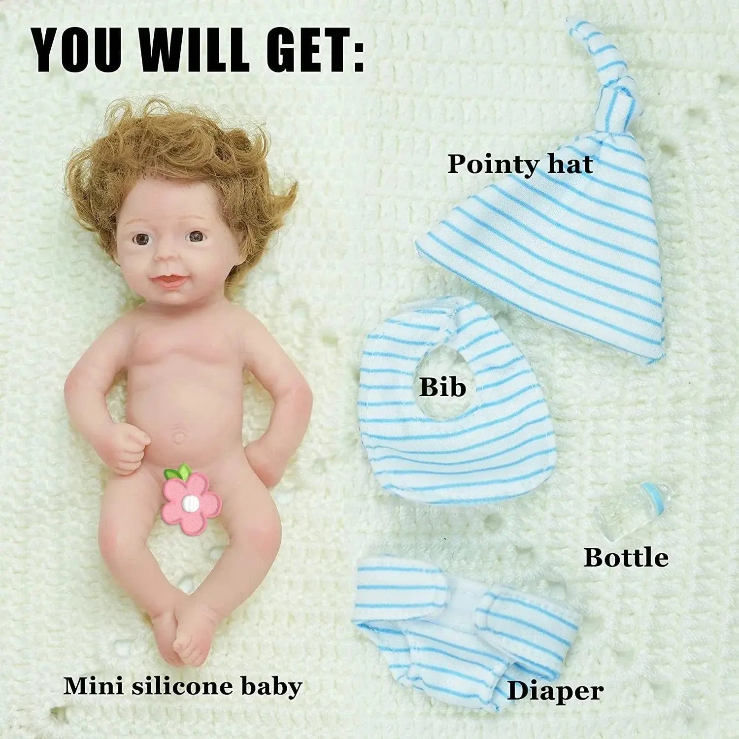 Image of Reborn Baby Dolls 6Inch Mini Palm Full Solid Silicone Bebe Reborn