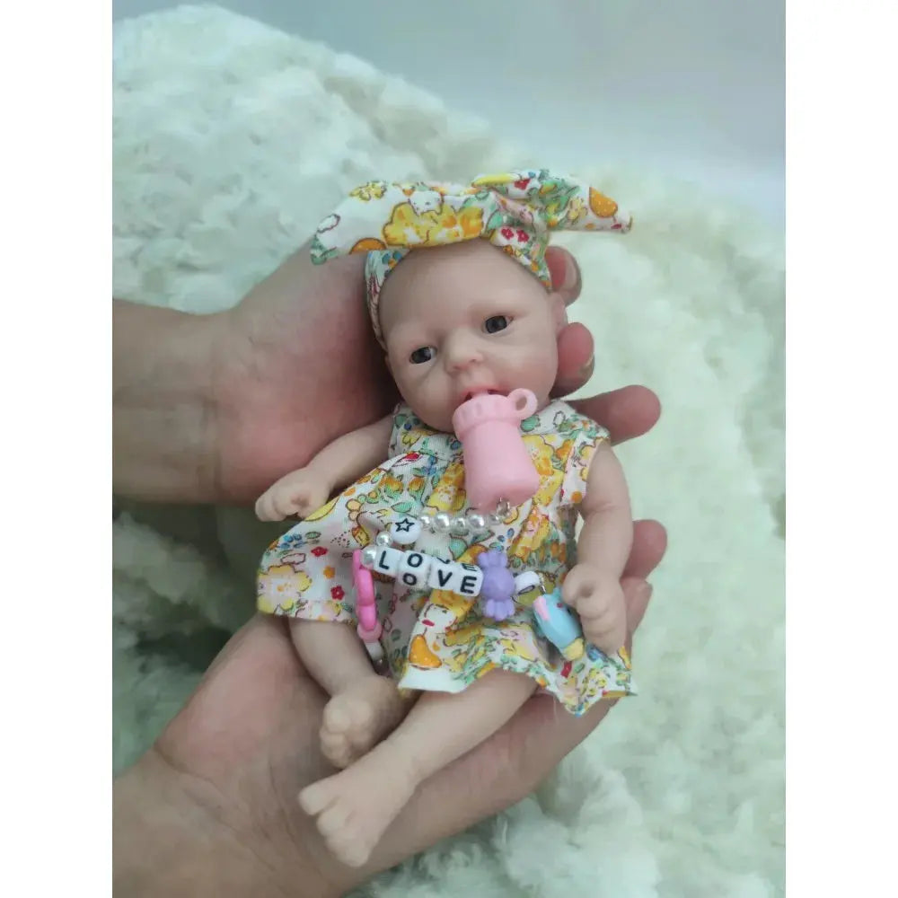Image of Reborn Baby Dolls 7" Girl Micro Preemie Full Body Silicone Baby Doll
