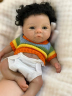 Image of Reborn Baby Dolls 25Cm Reborn Dolls Dark Skin Full Body Soft Solid