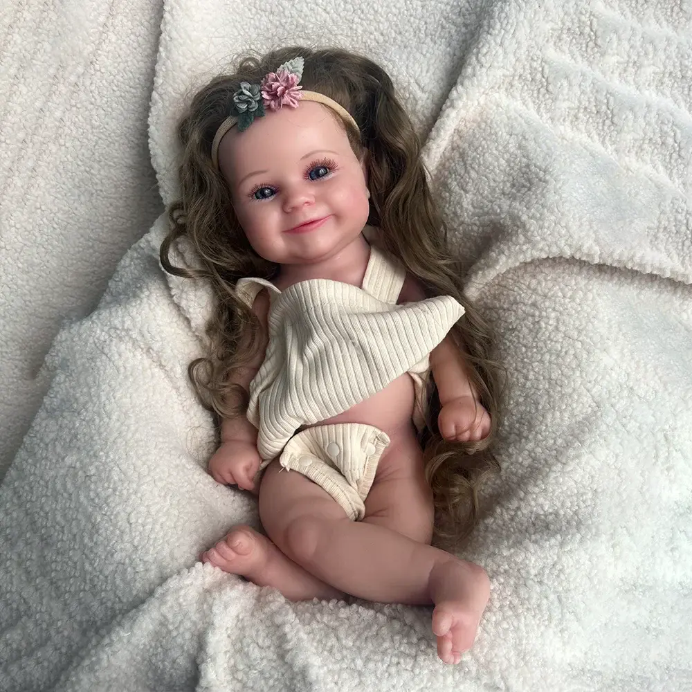 Image of Reborn Baby Dolls Painted Newborn Girl Maddie With Hair Artist