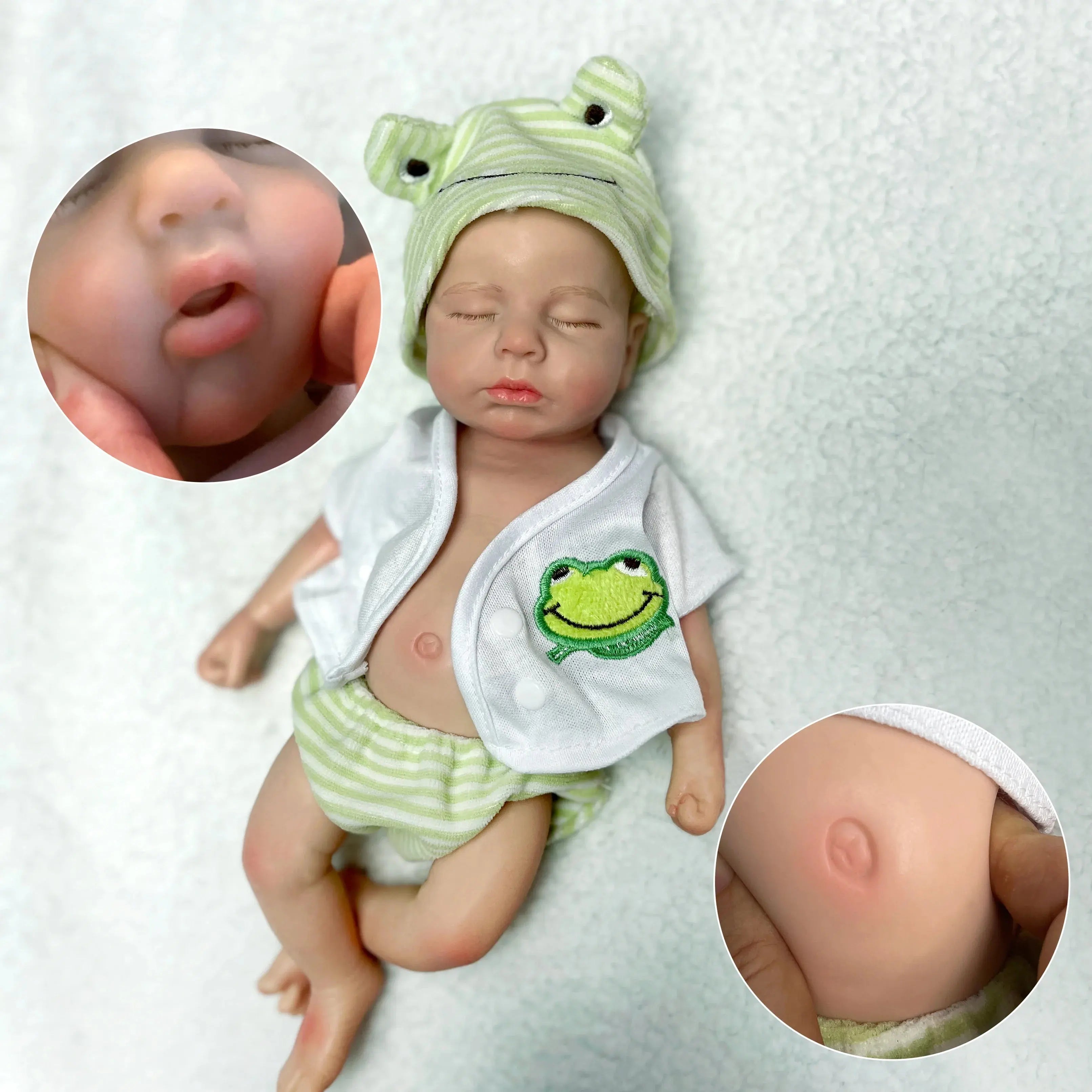 Image of Reborn Baby Dolls 13Inch Open Mouth Loulou Girl&Boy Painted Full Body