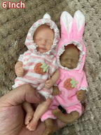Image of Reborn Baby Dolls 6 Inch Silicone Bebe Reborn Doll Handmade Painted