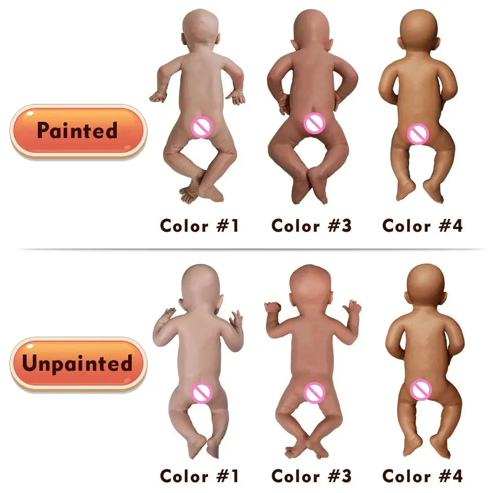 Image of Reborn Baby Dolls Pink Skin Unpaited 18'' Boy Full Body Silicone