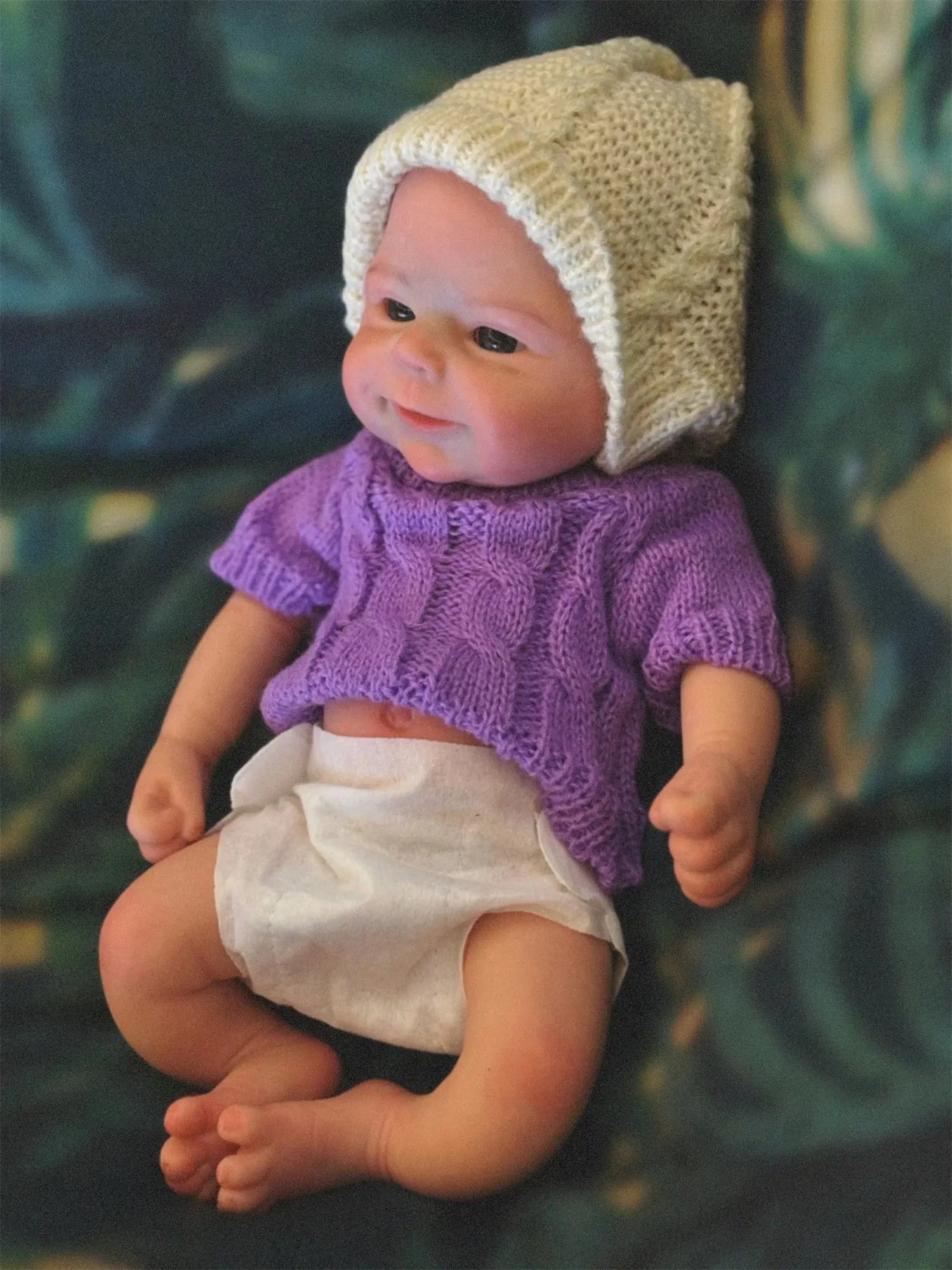 Image of Reborn Baby Dolls Can Open Mouth 33Cm Washable Solid Silicone Bebe