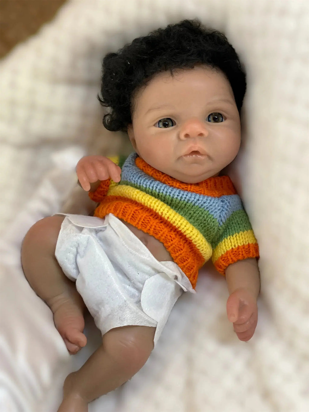 Image of Reborn Baby Dolls 25Cm Reborn Dolls Dark Skin Full Body Soft Solid