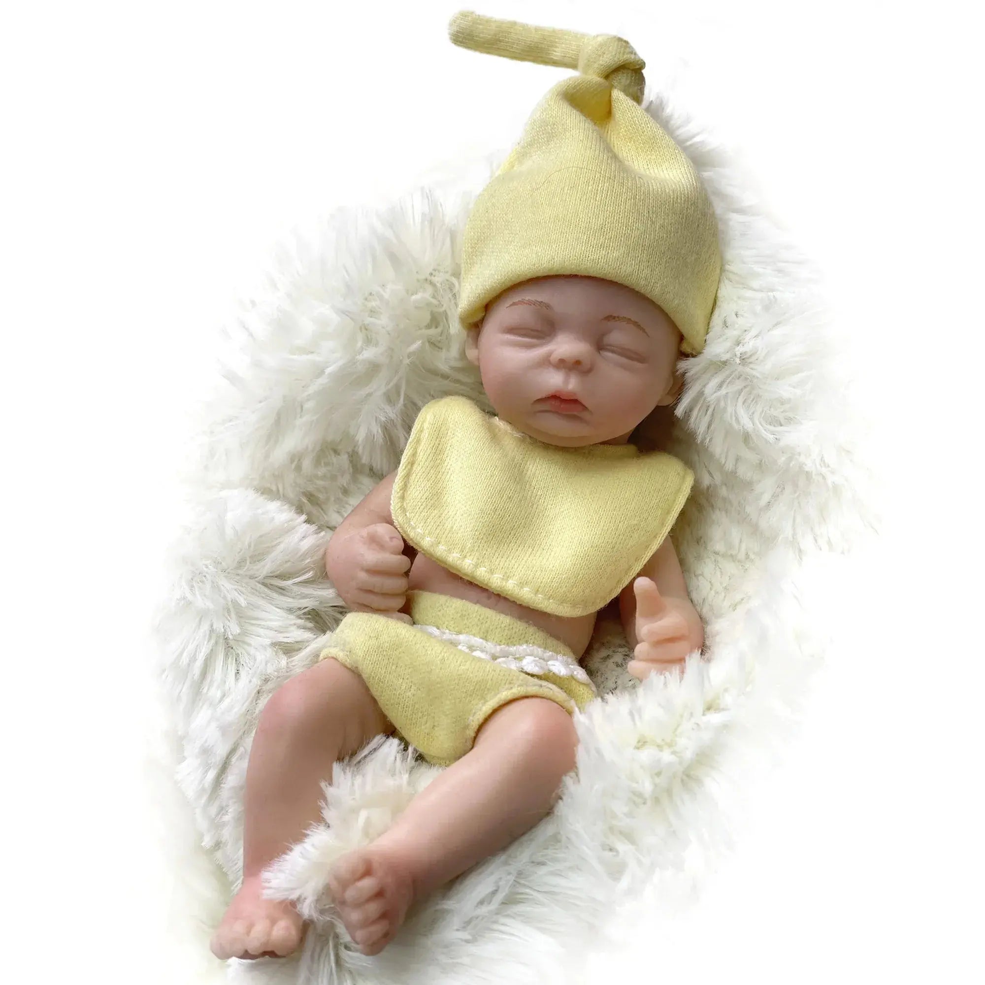 Image of Reborn Baby Dolls 6Inch Mini Palm Full Solid Silicone Bebe Reborn