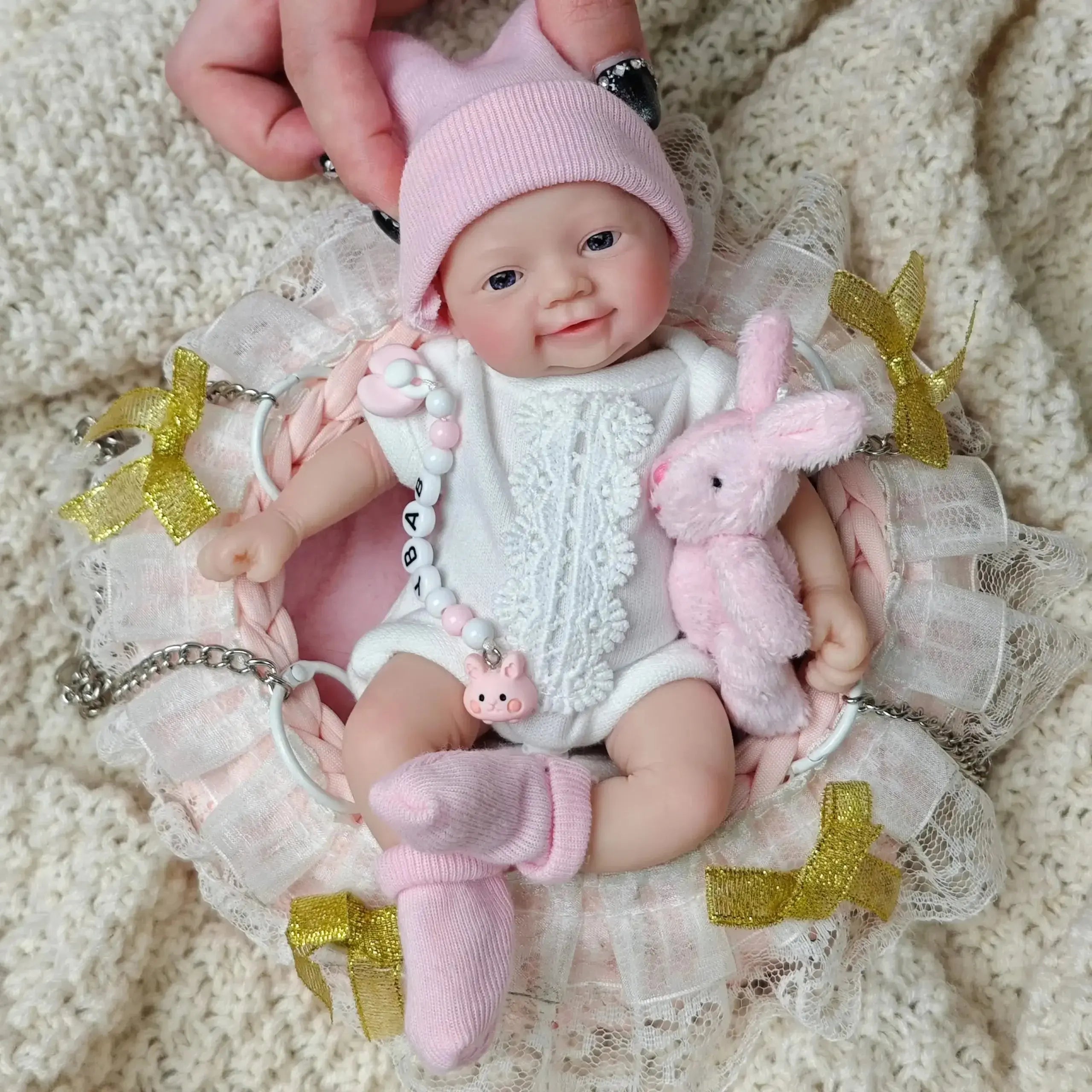 Image of Reborn Baby Dolls Realistic Miniature Babies 7" Full Body Silicone