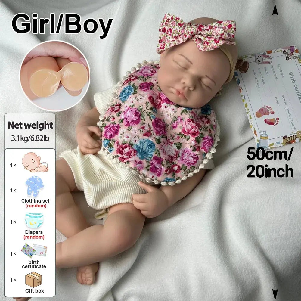 Image of Reborn Baby Dolls 20Inch Soft Lifelike Silicone Reborn Girl/Boy