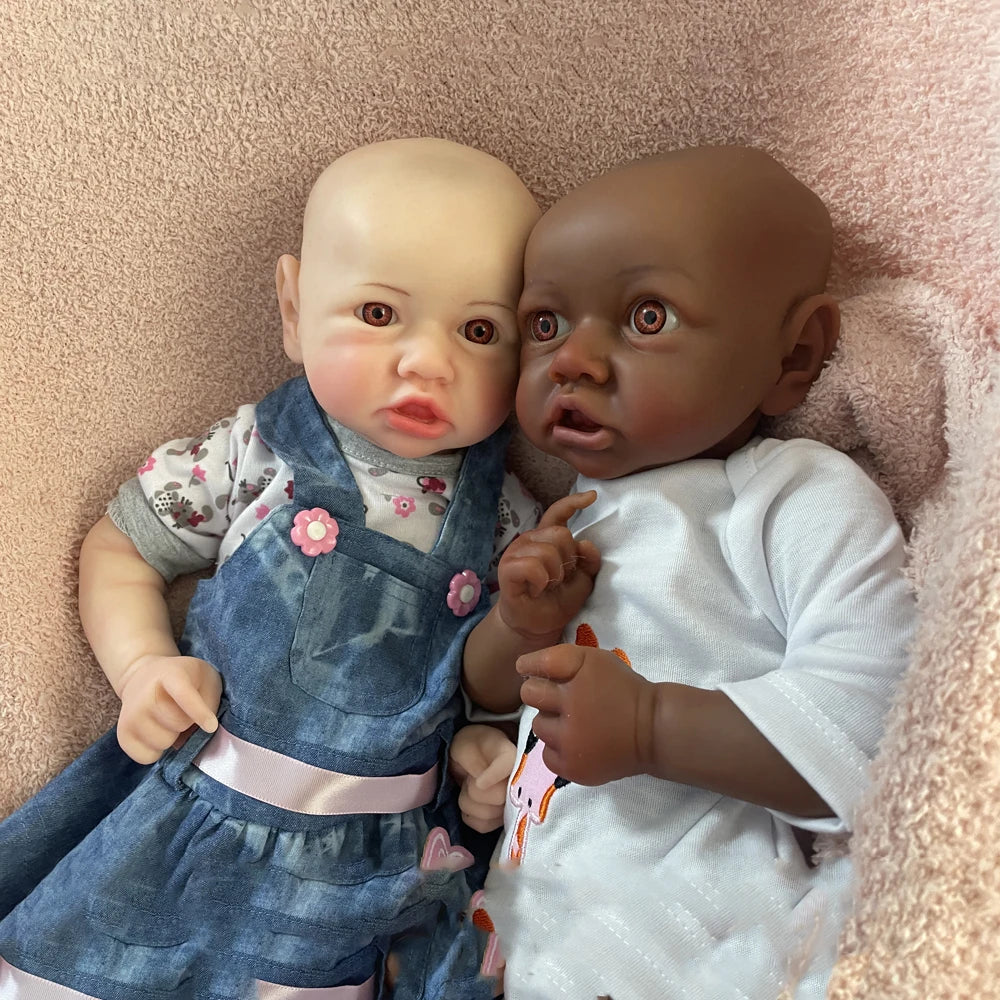 Image of Reborn Baby Dolls 100% Siold Silicone Reborn Baby Dark African Girl