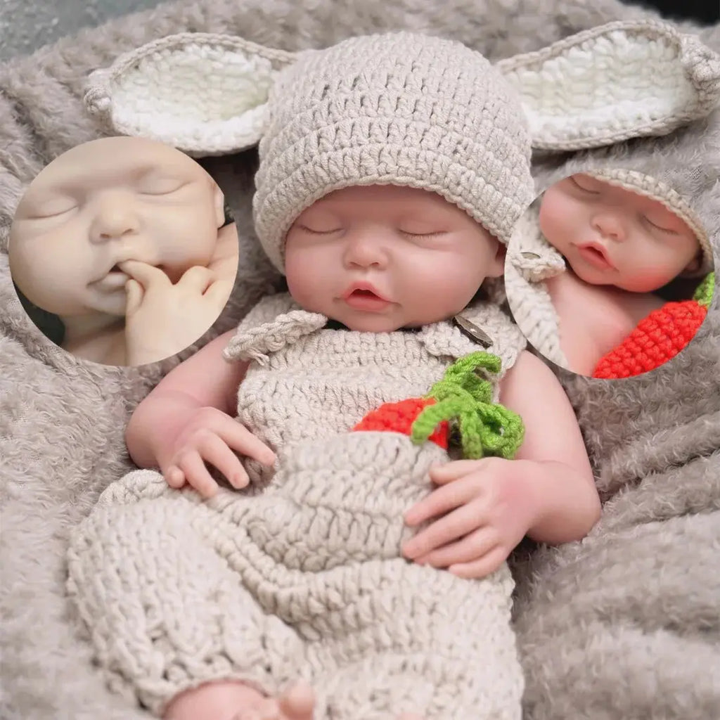 Image of Reborn Baby Dolls Can Open Mouth 17Inch Washable Close Eyes Full Body