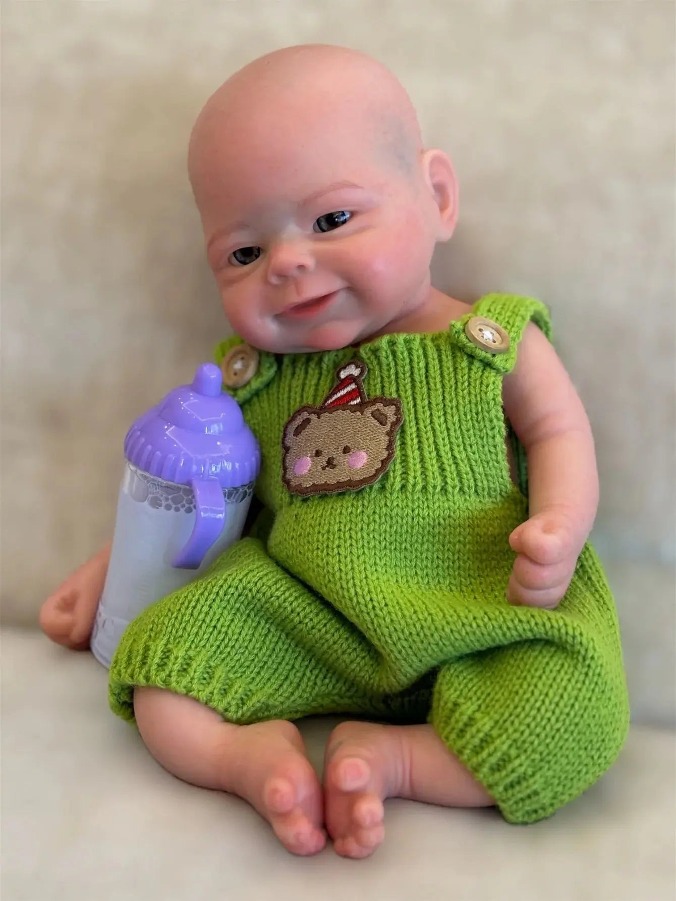 Image of Reborn Baby Dolls Handmade Soft Solid Silicone 13 Inch Full Body