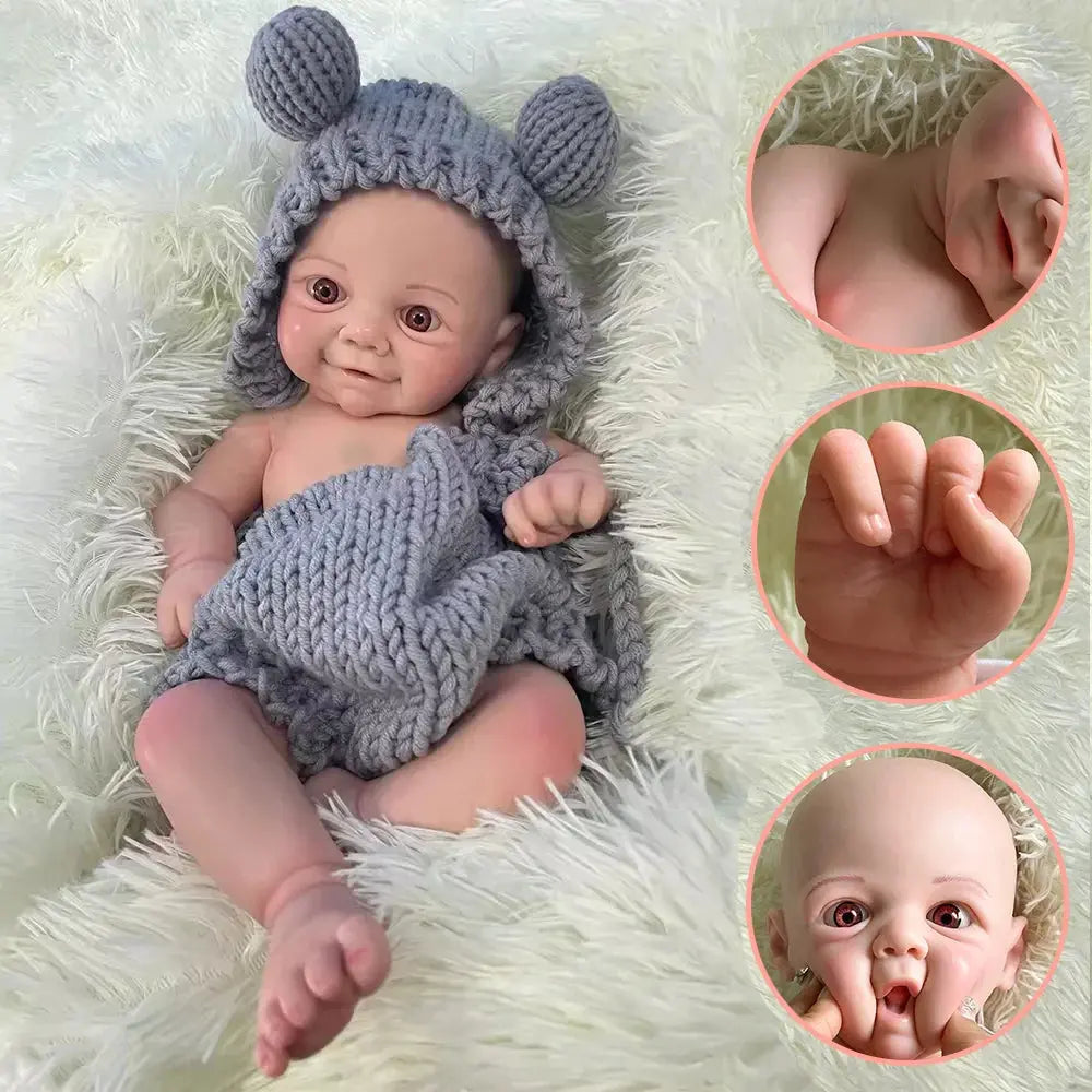 Image of Reborn Baby Dolls Platinum Silicone Soft Lifelike Preemy 43Cm Full