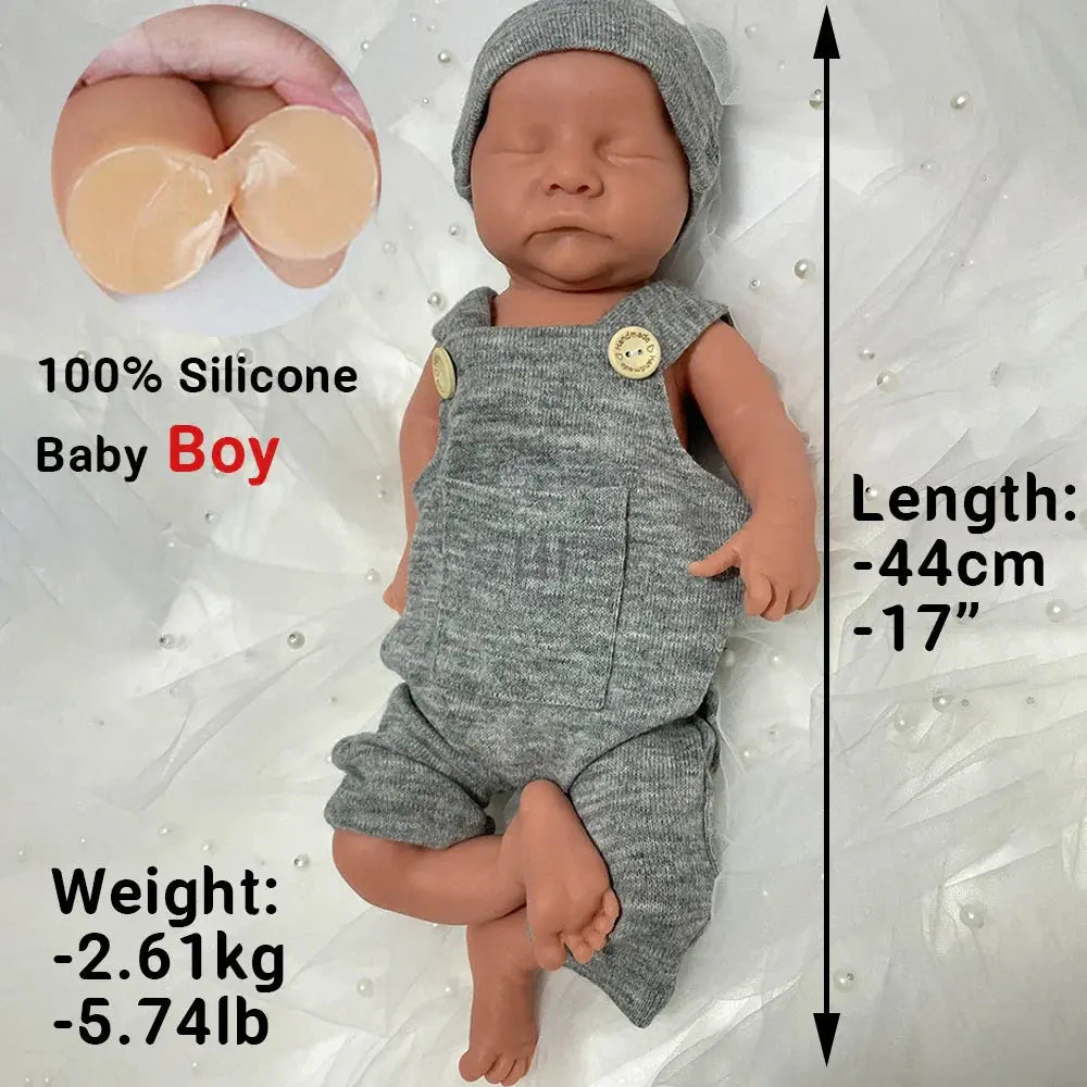 Image of Reborn Baby Dolls 17Inch Realistic Details & Handmade Soft Baby Boy