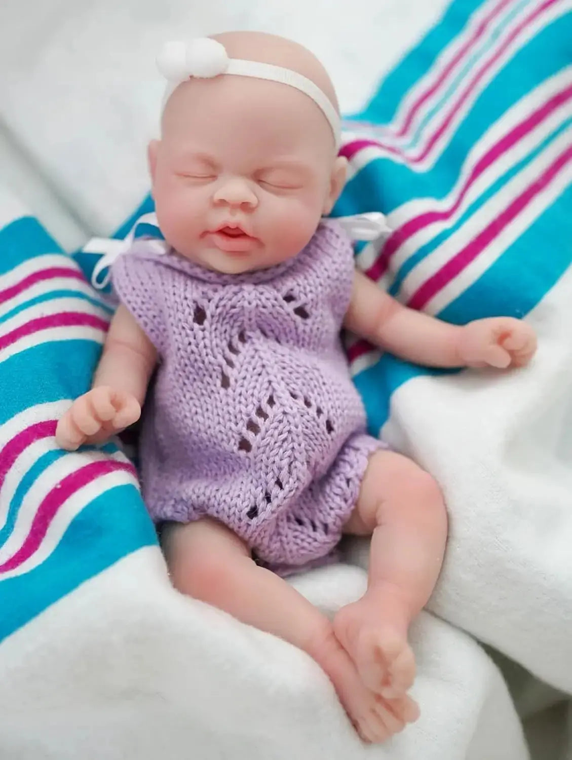 Image of Reborn Baby Dolls Mini Reborn Baby Dolls Silicone Full Body 7 Inch