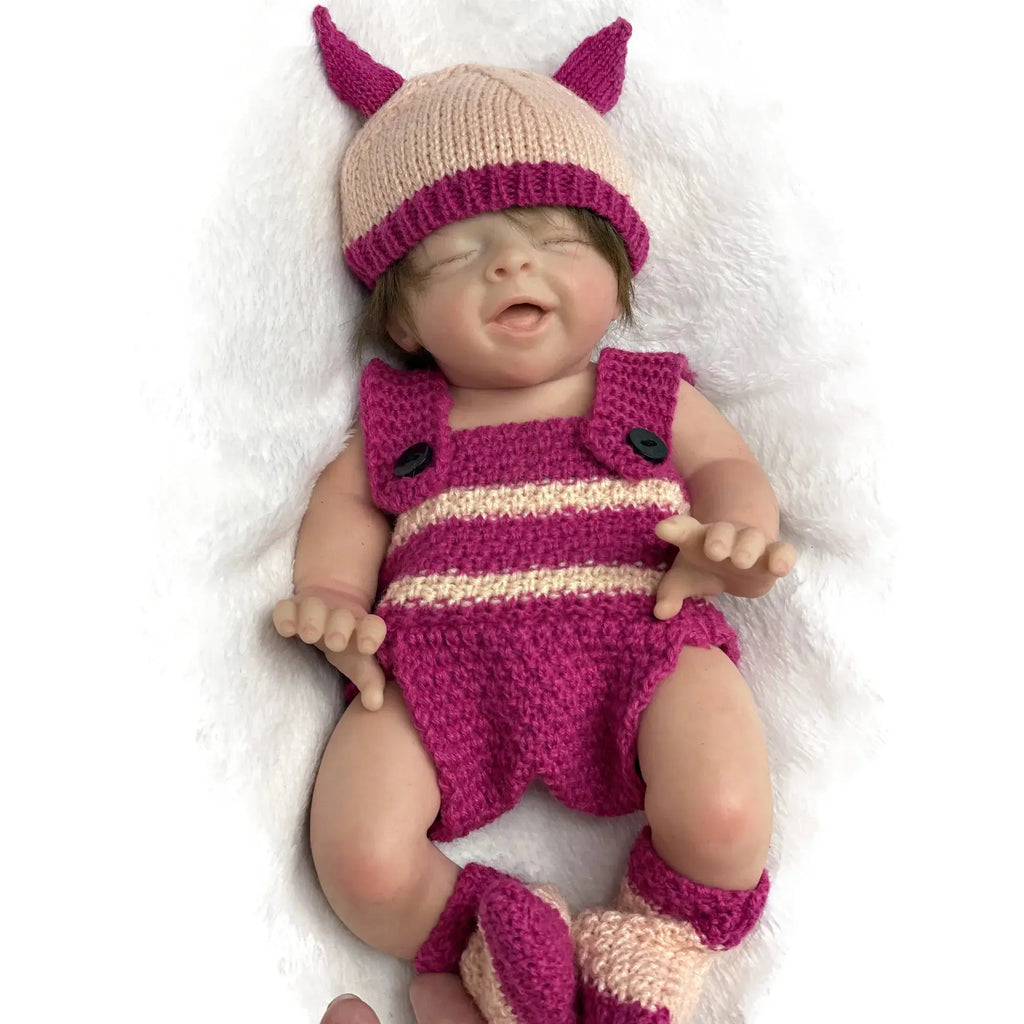 Image of Reborn Baby Dolls 25Cm Handmde Solid Silicone Reborn Dolls Painted