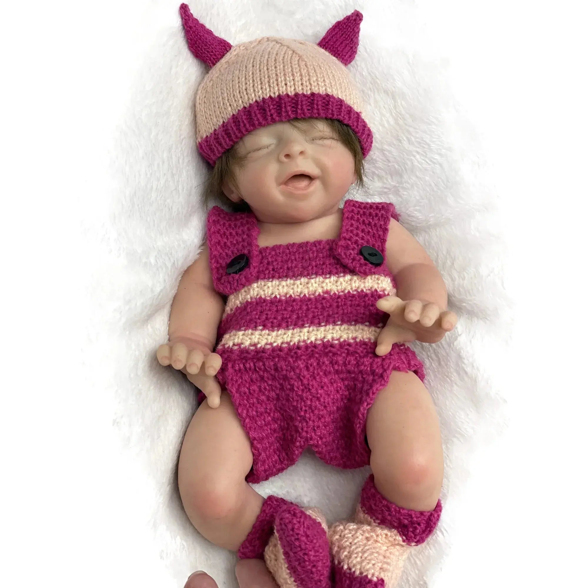 Image of Reborn Baby Dolls 25Cm Handmde Solid Silicone Reborn Dolls Painted