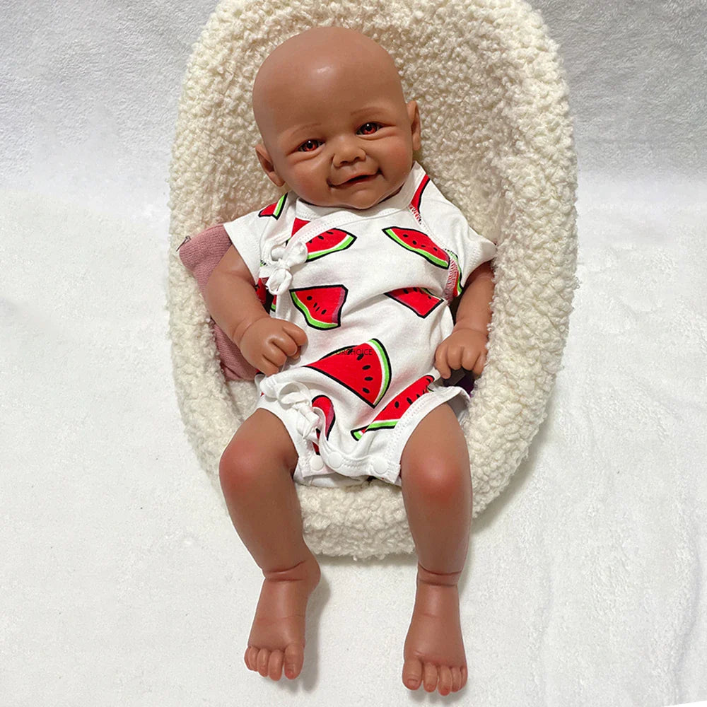Image of Reborn Baby Dolls 17Inch Black Skin Realistic Soft Silicone Reborn