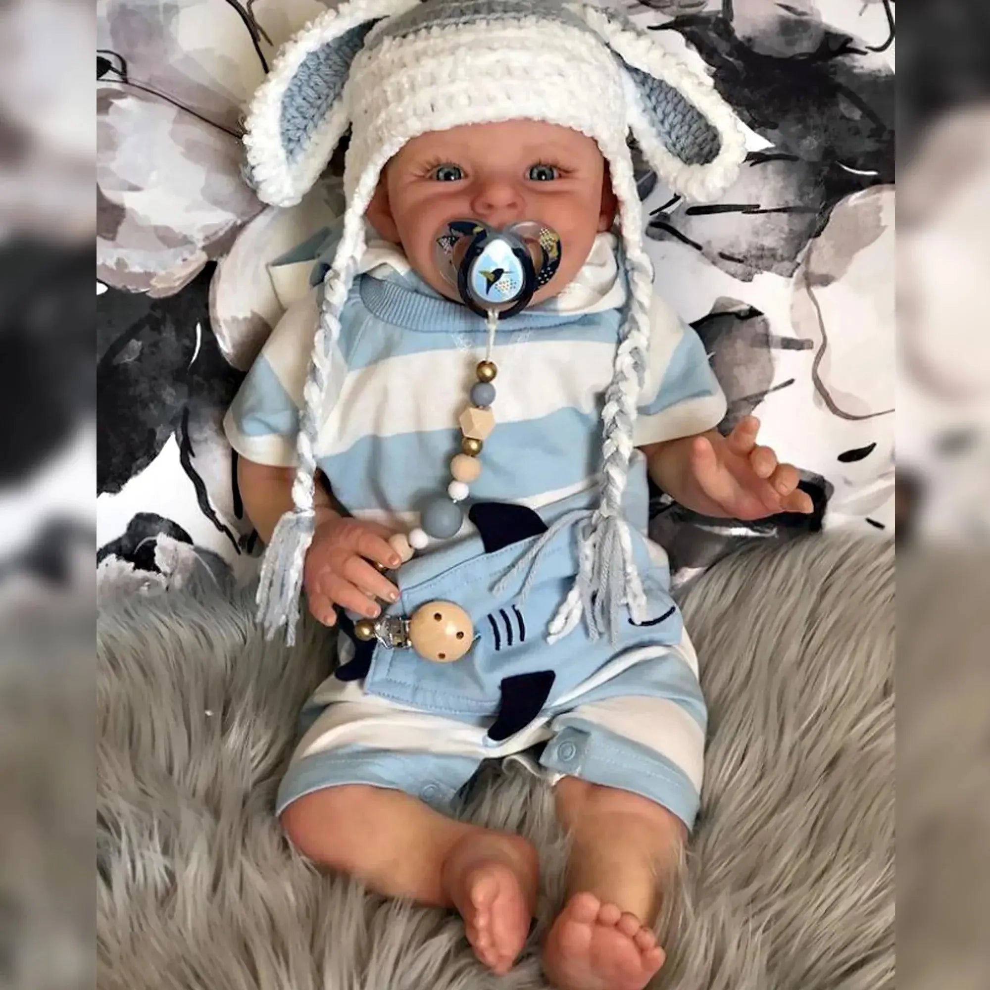 Image of Reborn Baby Dolls Shaya 20-22" Reborn Dolls 3D Painted Smile Boy Soft