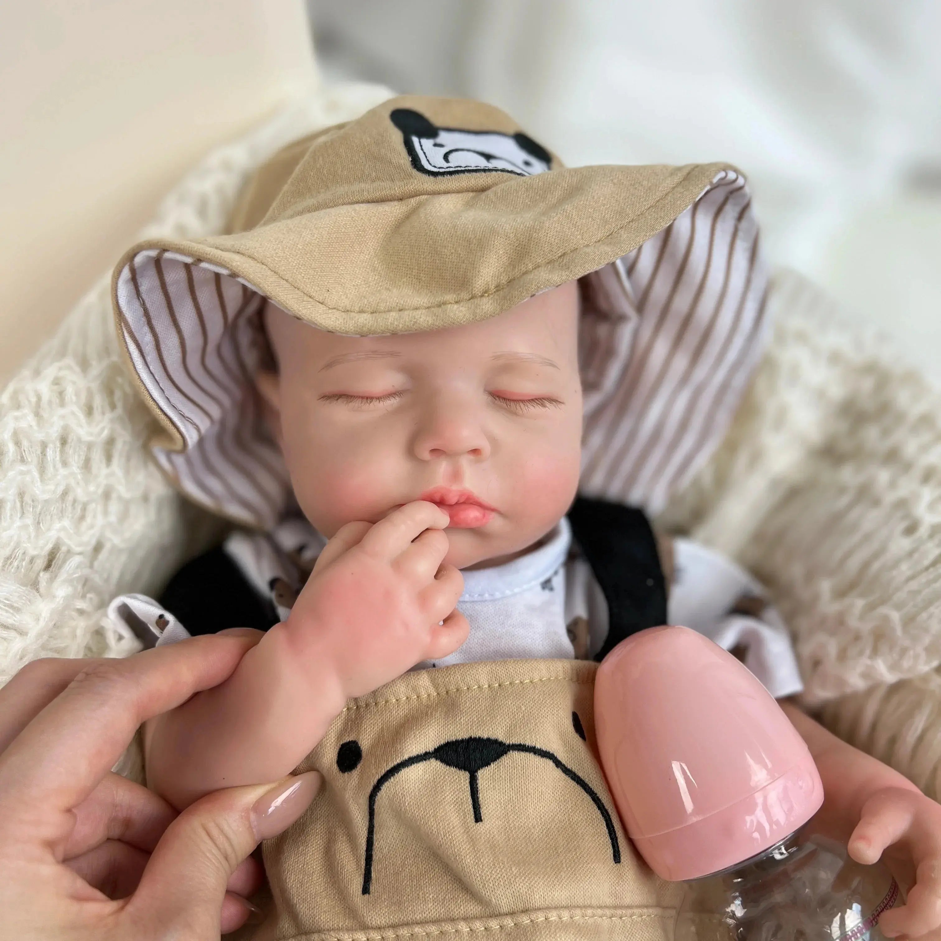 Image of Reborn Baby Dolls 45Cm Boy Loulou Bebê Reborn De Silicone