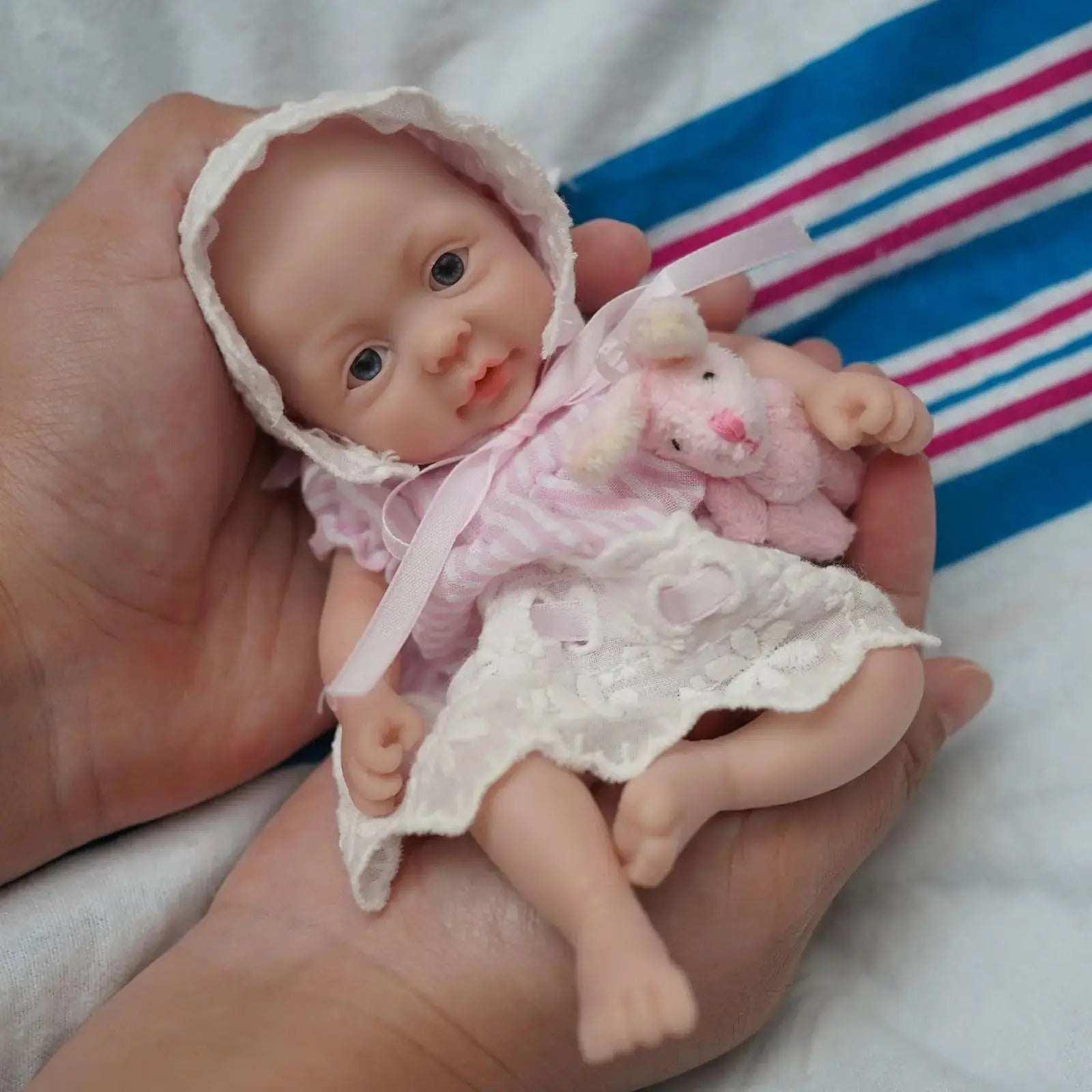 Image of Reborn Baby Dolls 7 Inch Mini Silicone Reborn Baby Doll Girl