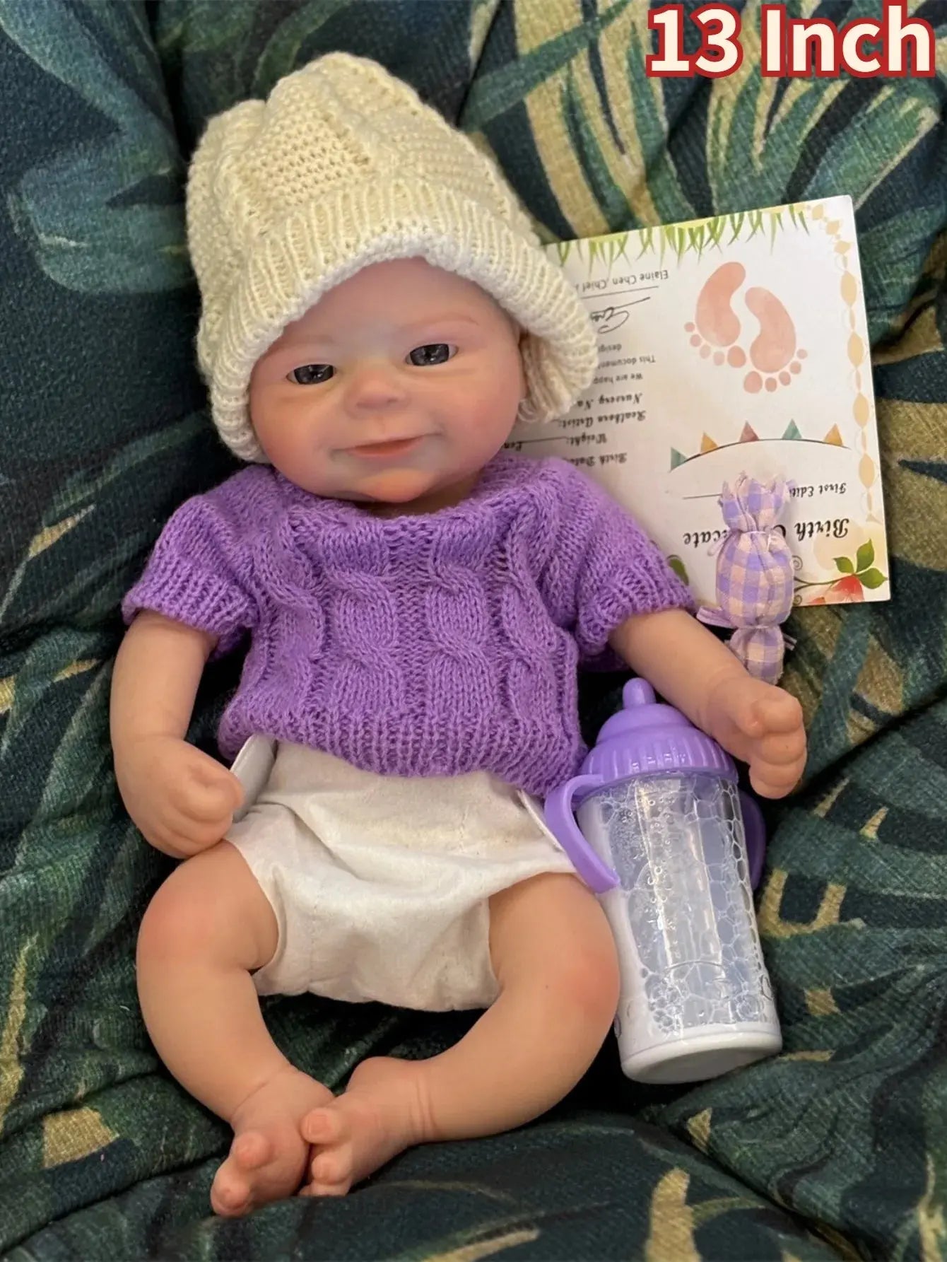 Image of Reborn Baby Dolls Handmade Soft Solid Silicone 13 Inch Full Body