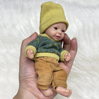 Image of Reborn Baby Dolls 15Cm Painted Full Solid Silicone Bebe Boy Reborn