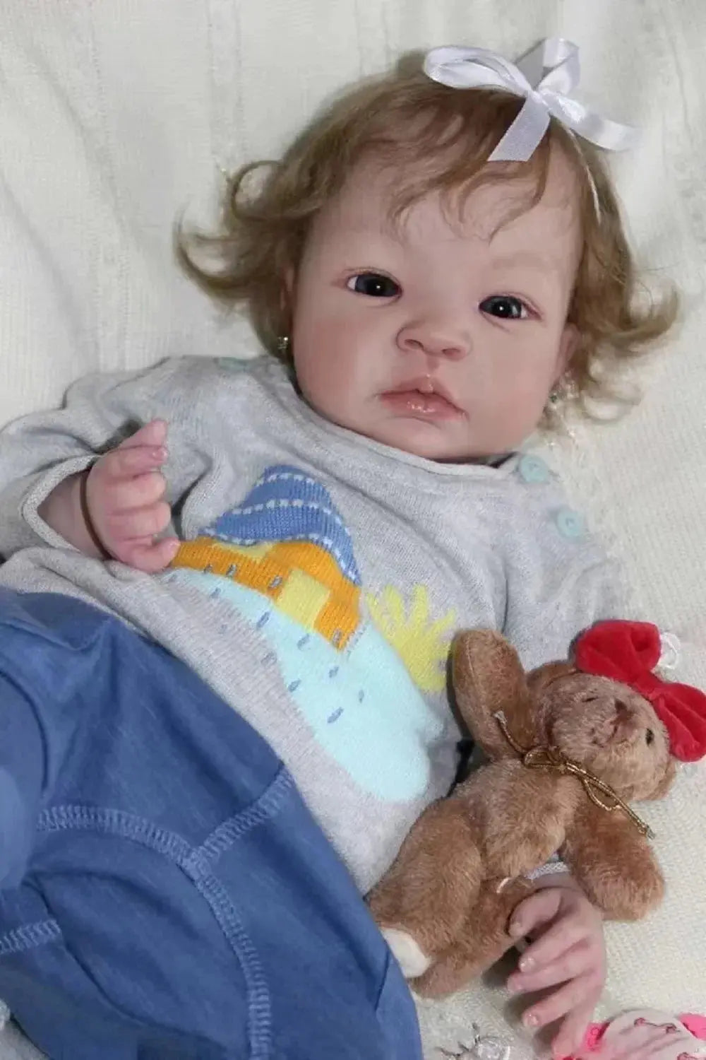 Image of Reborn Baby Dolls 18 Inch Full Solid Bebe Reborn Silicone Painted 