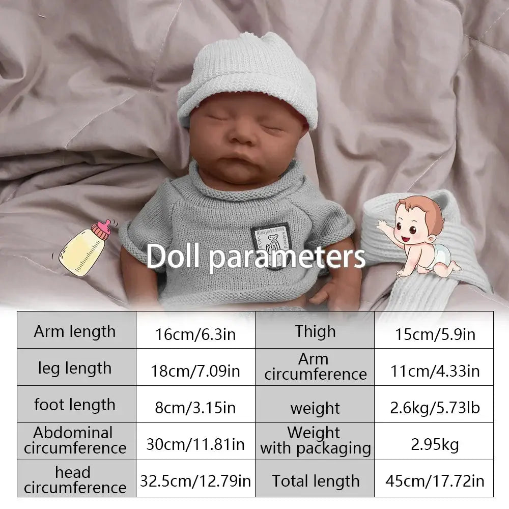 Image of Reborn Baby Dolls 17.72 Inch Full Body Soft Silicone Boy