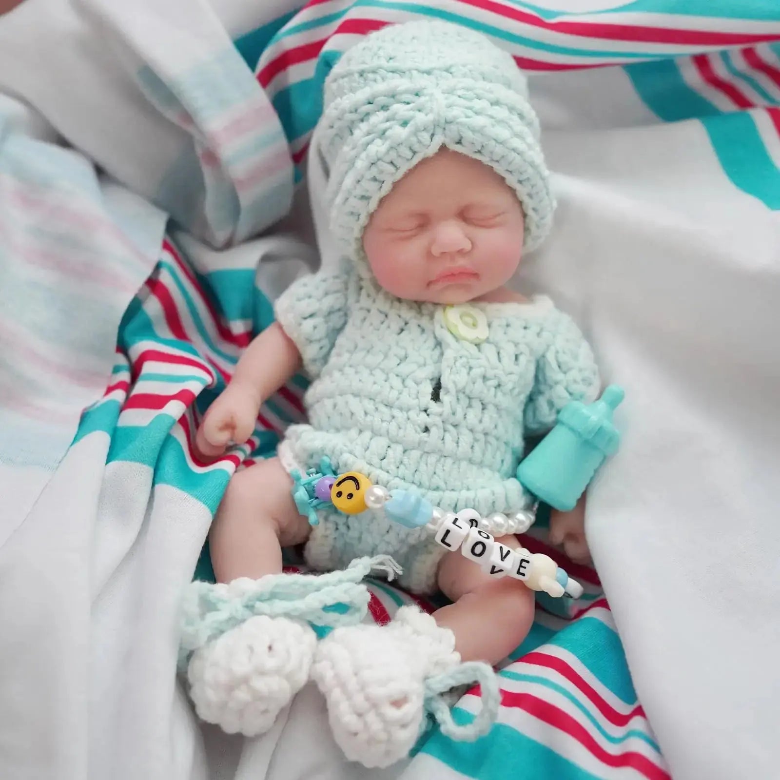 Image of Reborn Baby Dolls 7 Inch Miniature Sleeping Girl Full Silicone Mini