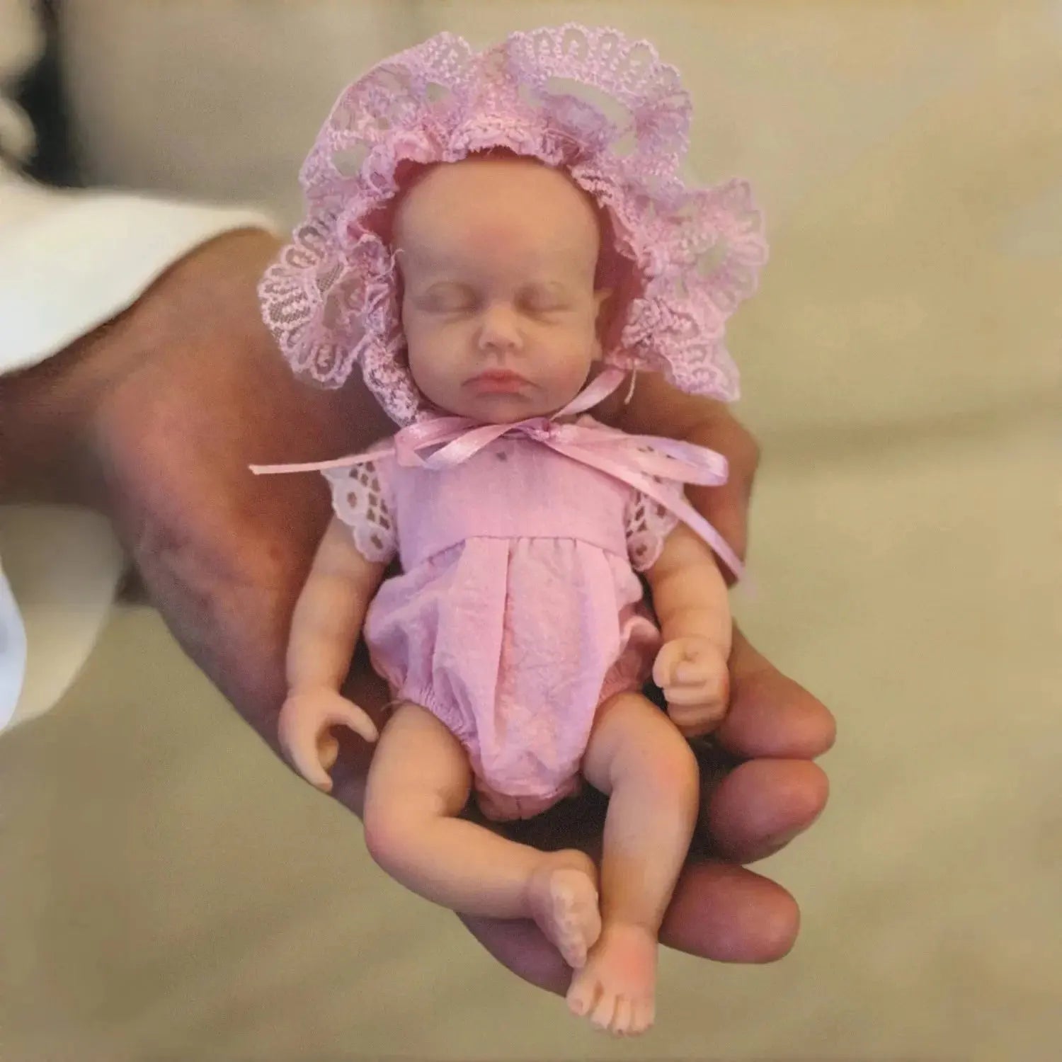 Image of Reborn Baby Dolls Anjo Doll 6 Inch Mini Palm Girl Loulou Soft Solid