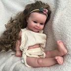 Image of Reborn Baby Dolls Painted Newborn Girl Maddie With Hair Artist
