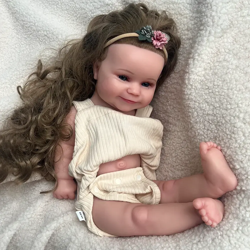 Image of Reborn Baby Dolls Painted Newborn Girl Maddie With Hair Artist