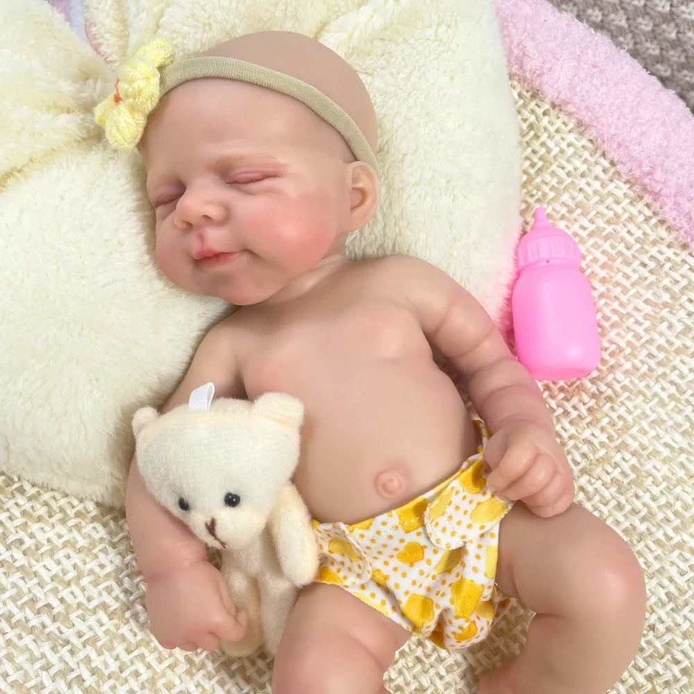 Image of Reborn Baby Dolls Mini 13 Inch Reborn Baby Doll Silicone Pascale