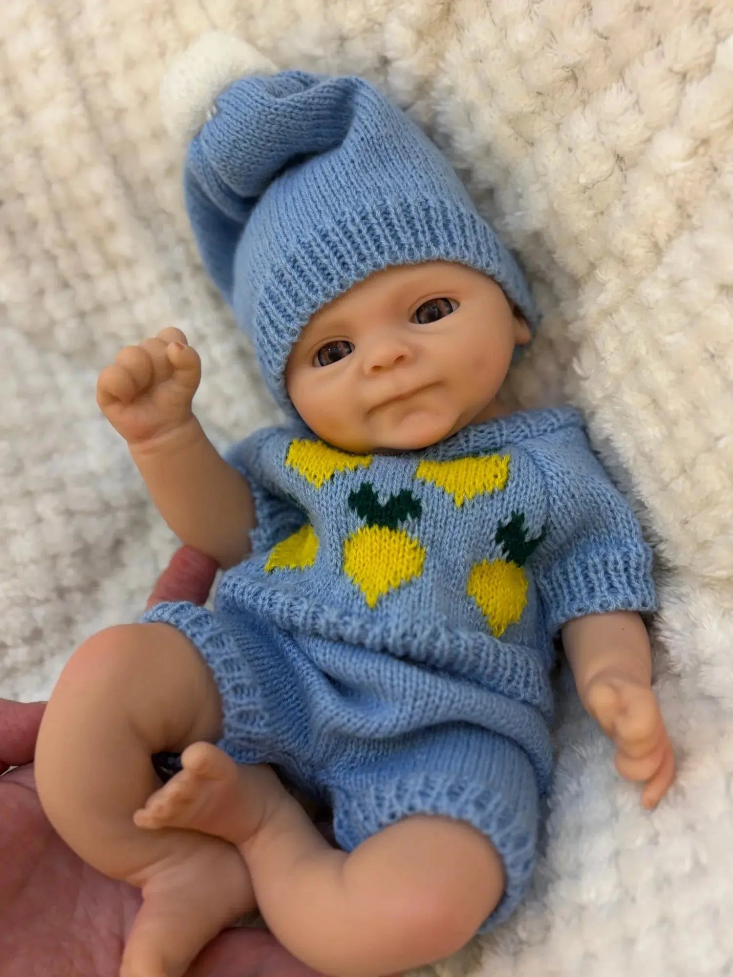 Image of Reborn Baby Dolls 13Inch Silicone Bebe Smily Boy Full Solid Slicone