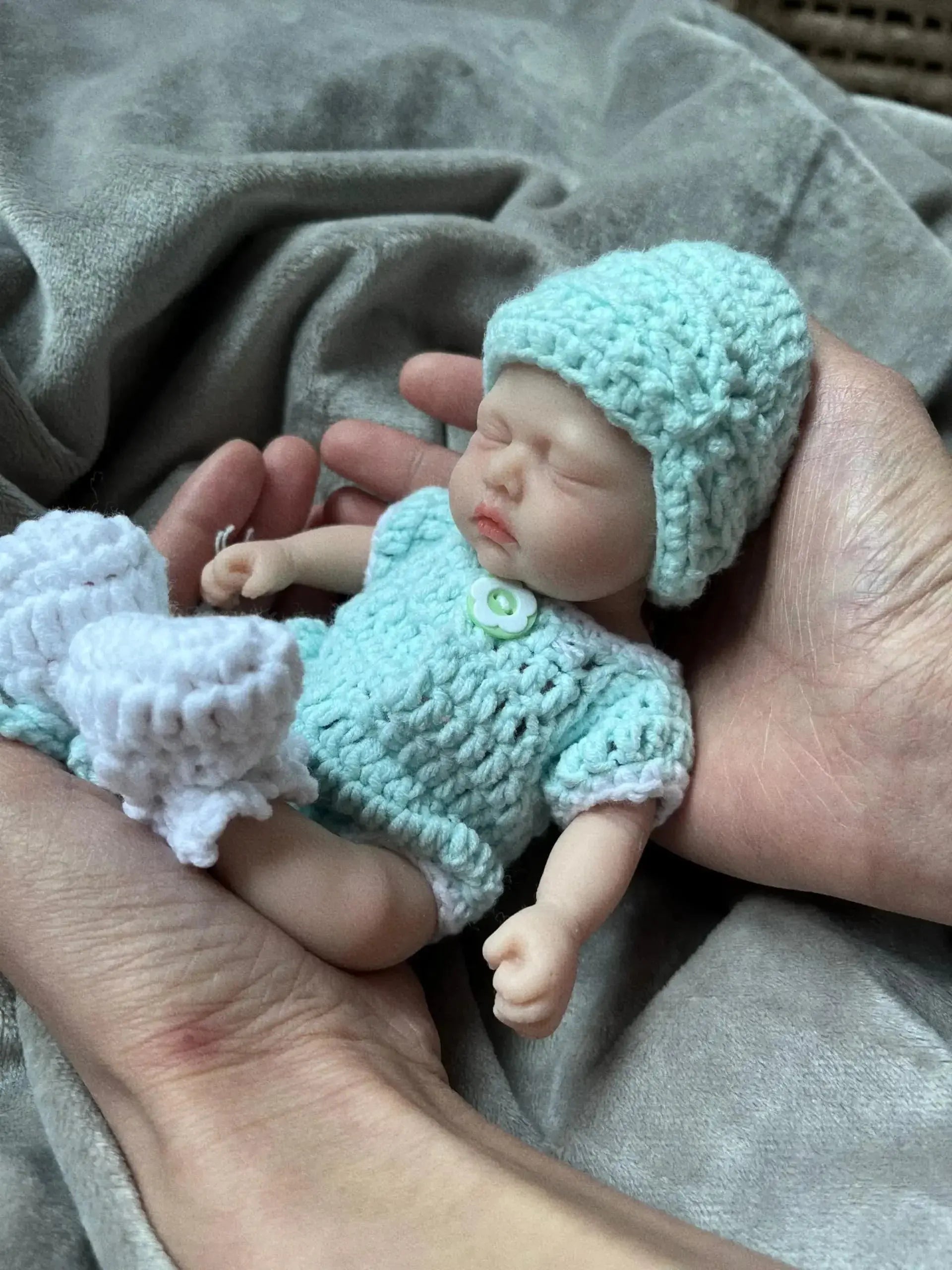 Image of Reborn Baby Dolls 7 Inch Miniature Sleeping Girl Full Silicone Mini