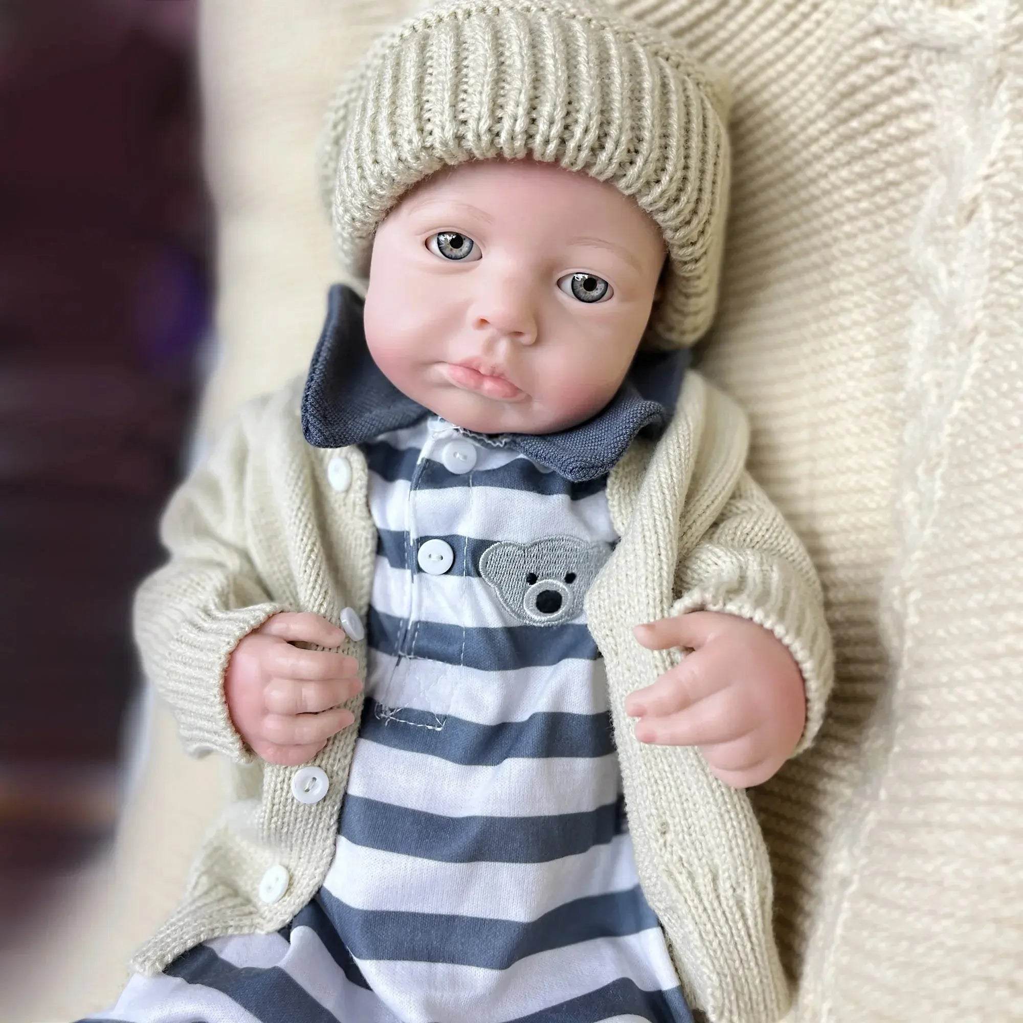 Image of Reborn Baby Dolls 45Cm Boy Loulou Bebê Reborn De Silicone