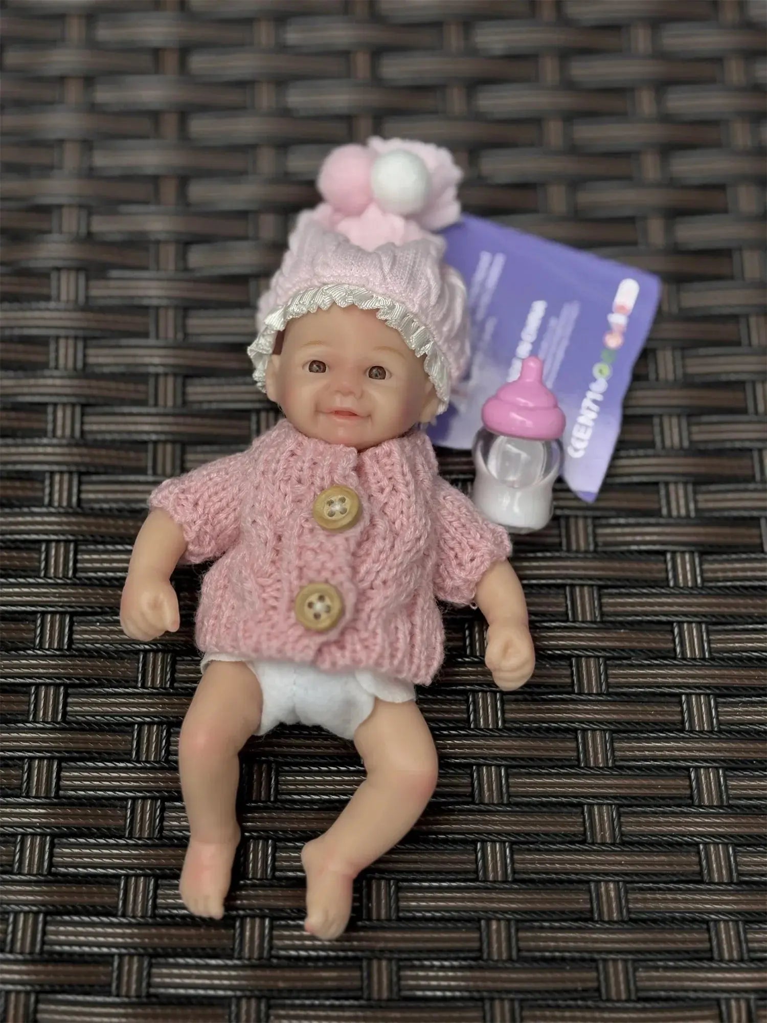 Image of Reborn Baby Dolls 15Cm Can Washable Mini Vivienne Solid Silicone Bebe