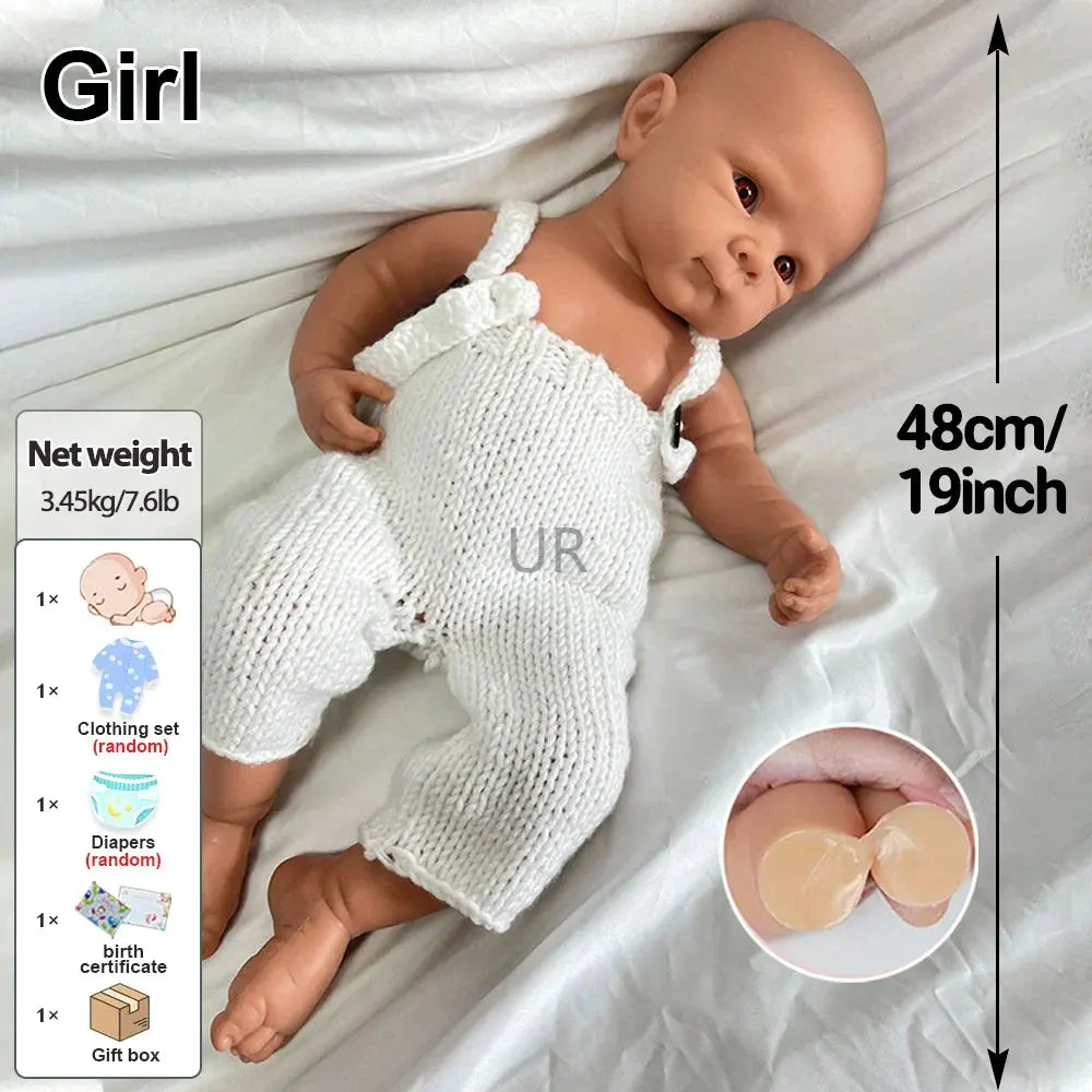 Image of Reborn Baby Dolls 19Inch Realistic Silicone Reborn Baby Girl Bettie