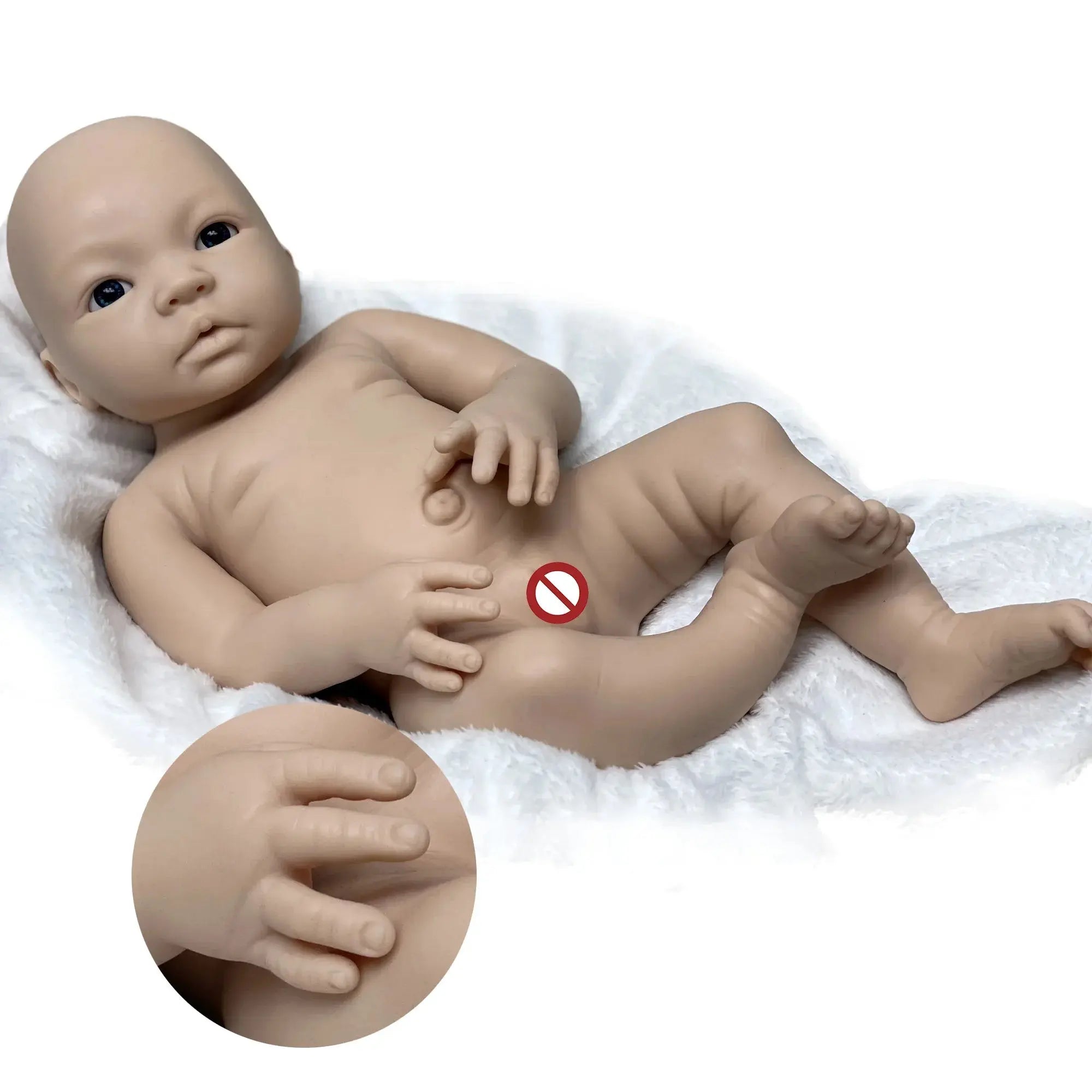 Image of Reborn Baby Dolls 18 Inch Full Silicone Baby Doll Open Eyes Reborn