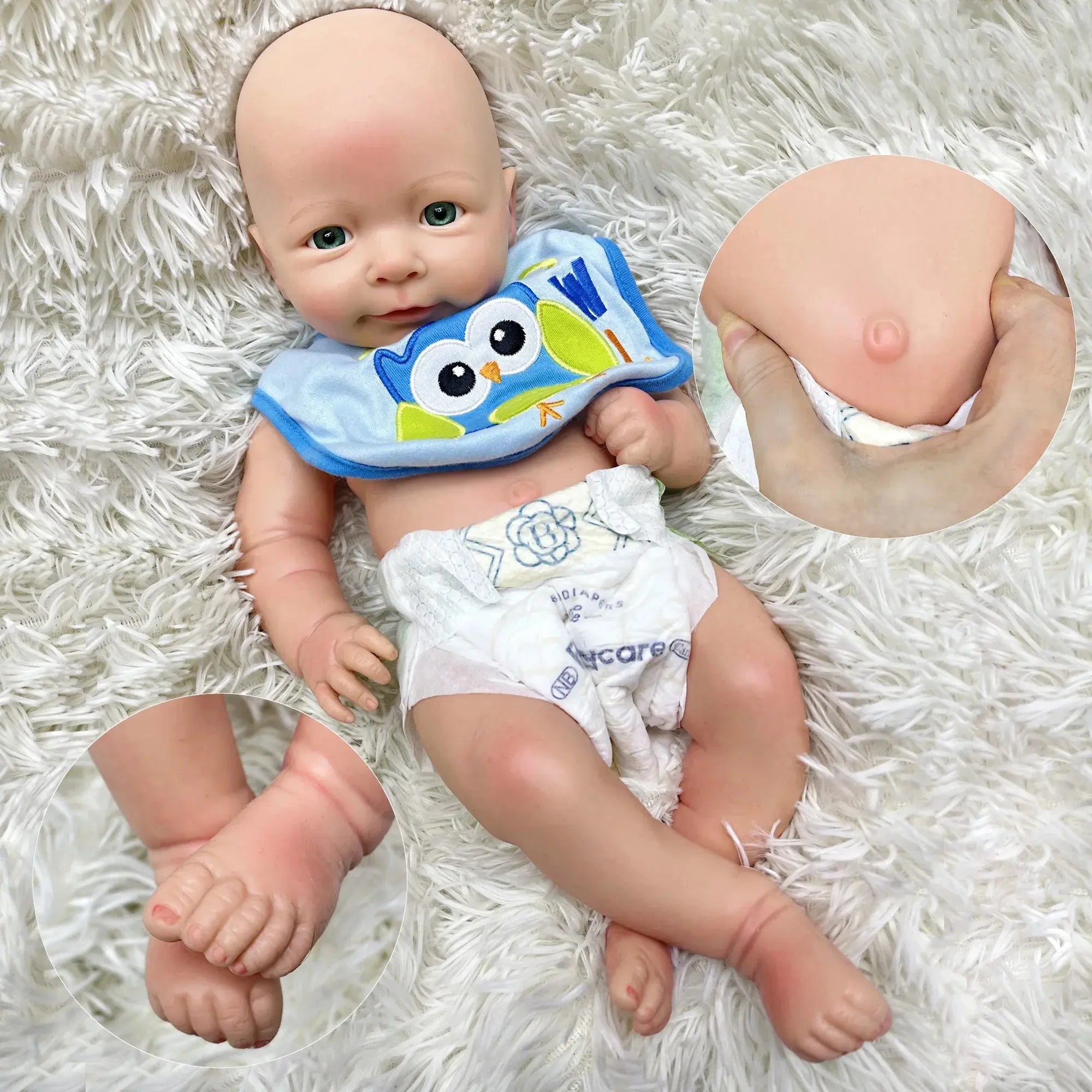 Image of Reborn Baby Dolls 18" Whole Silicone Boy Lisa Painted Bebê Reborn De