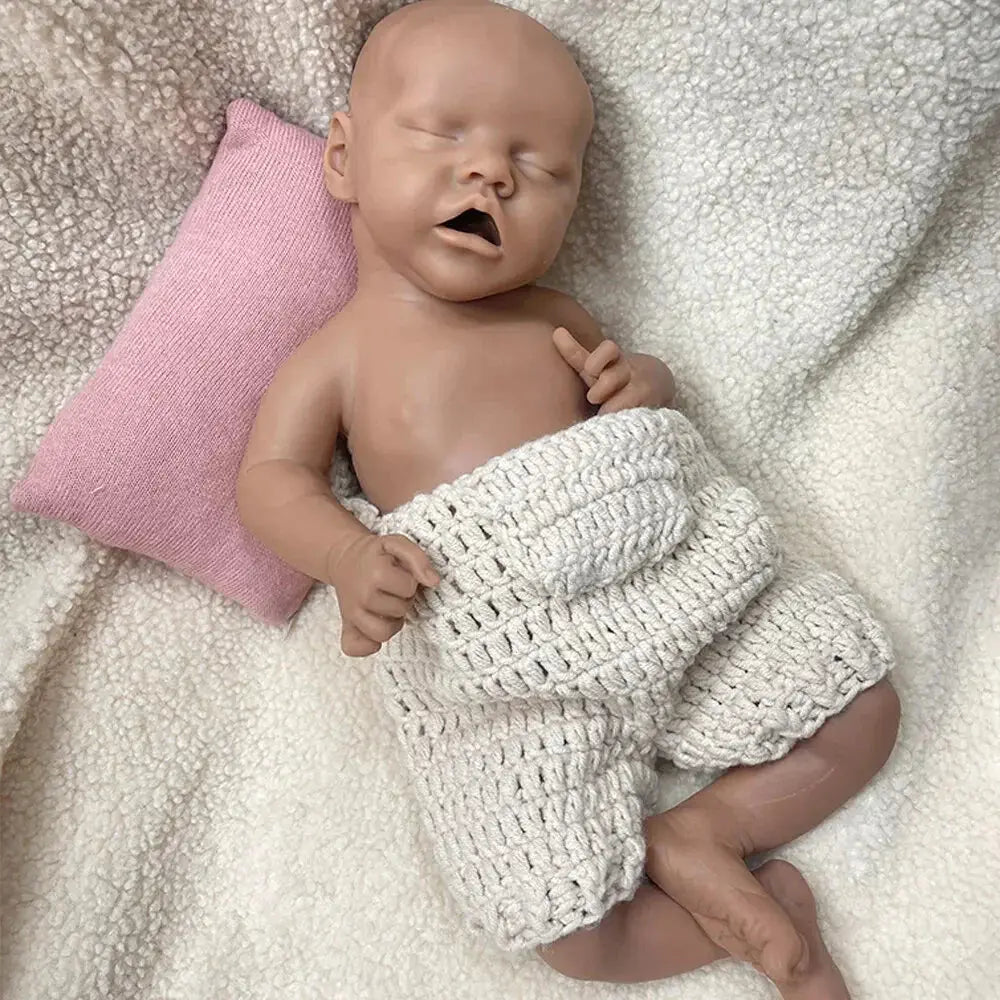 Image of Reborn Baby Dolls 18Inch Dark Skin Realistic Features & Soft Material