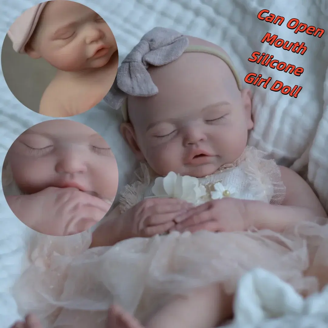 Image of Reborn Baby Dolls 18Inch Can Open Mouth&Washable Solid Silicone Bebe