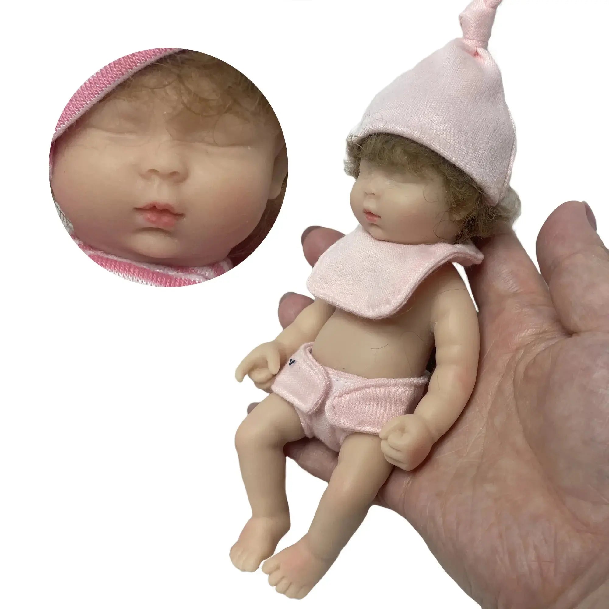 Image of Reborn Baby Dolls 6Inch Mini Palm Full Solid Silicone Bebe Reborn